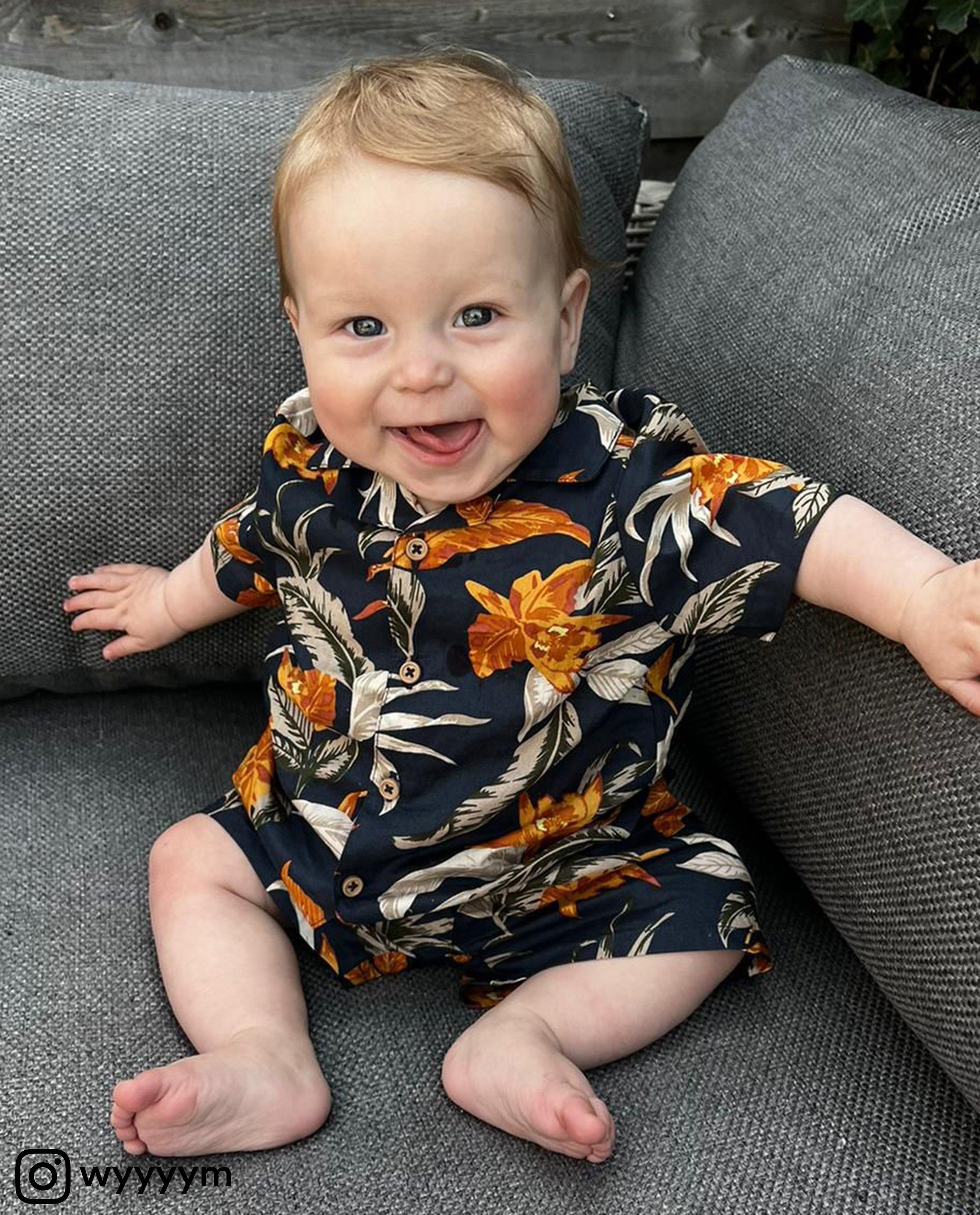 Donkerblauw hemd met print - null - Cuddles and Smiles