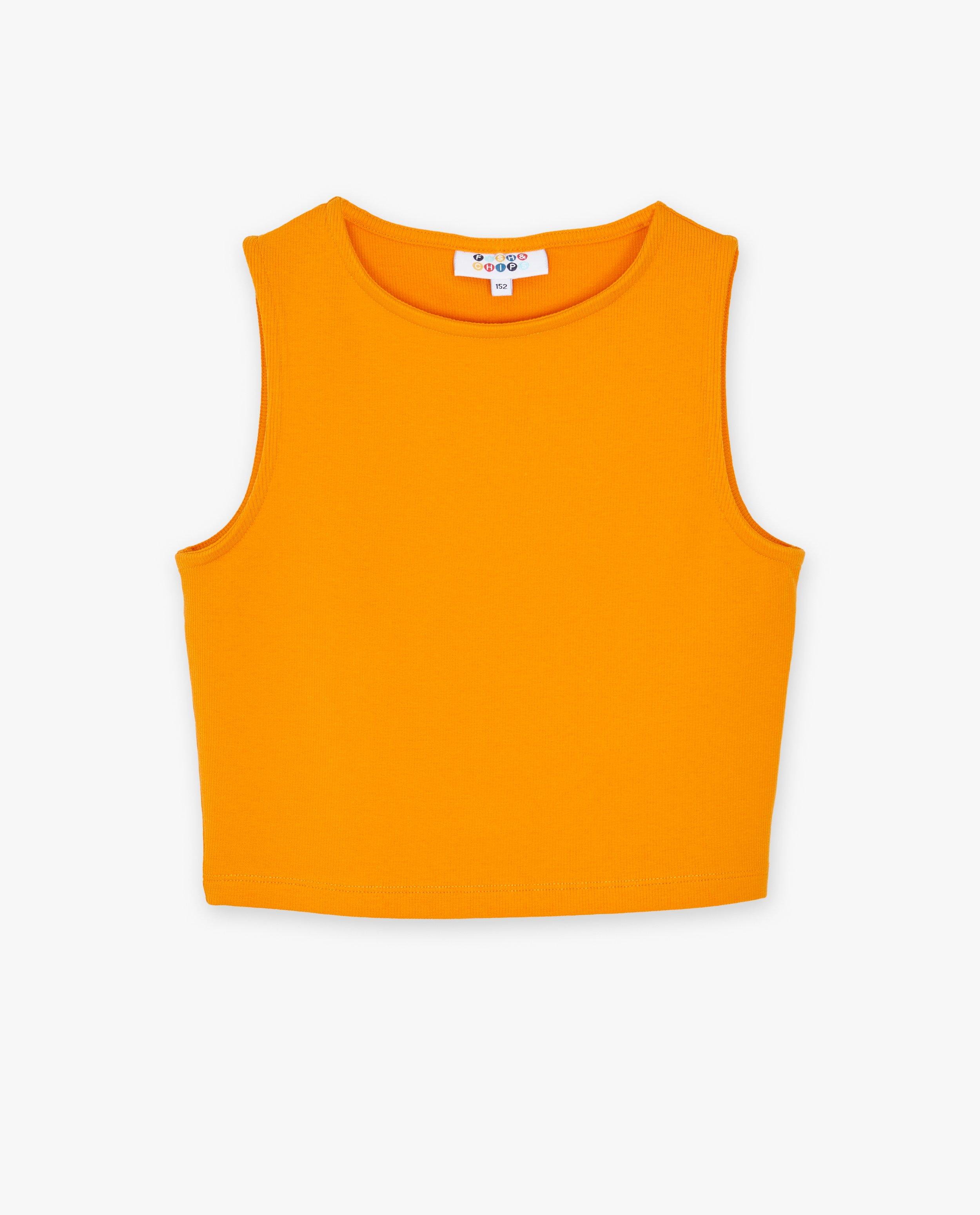 T-shirts - Cropped top met rib