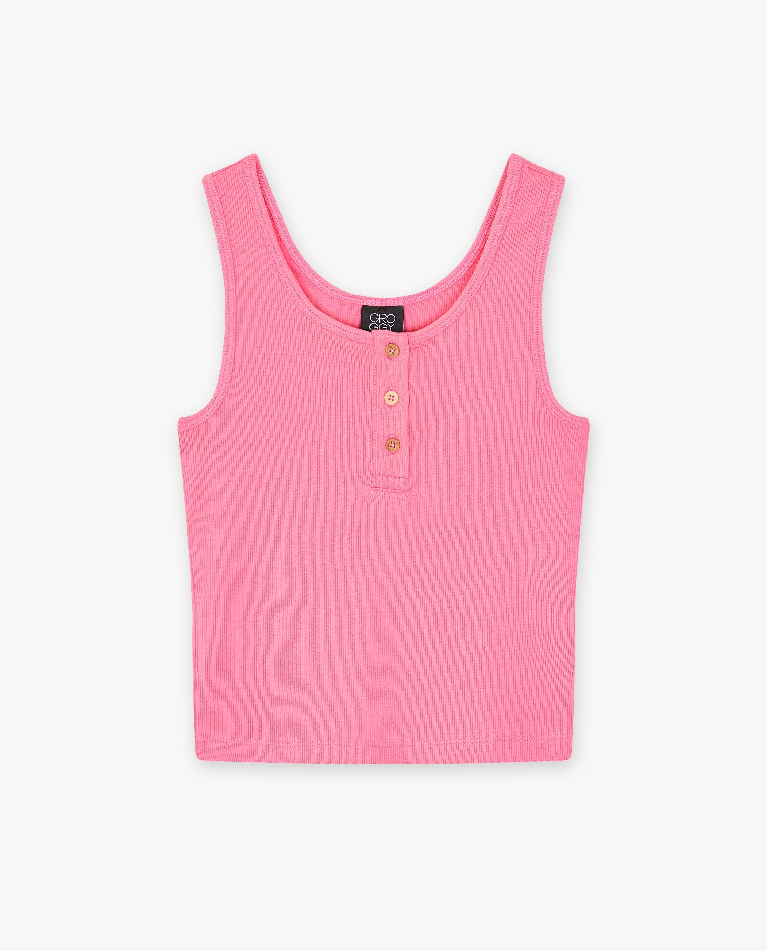 T-shirts - Top rose côtelé