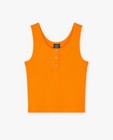 T-shirts - Top court orange côtelé