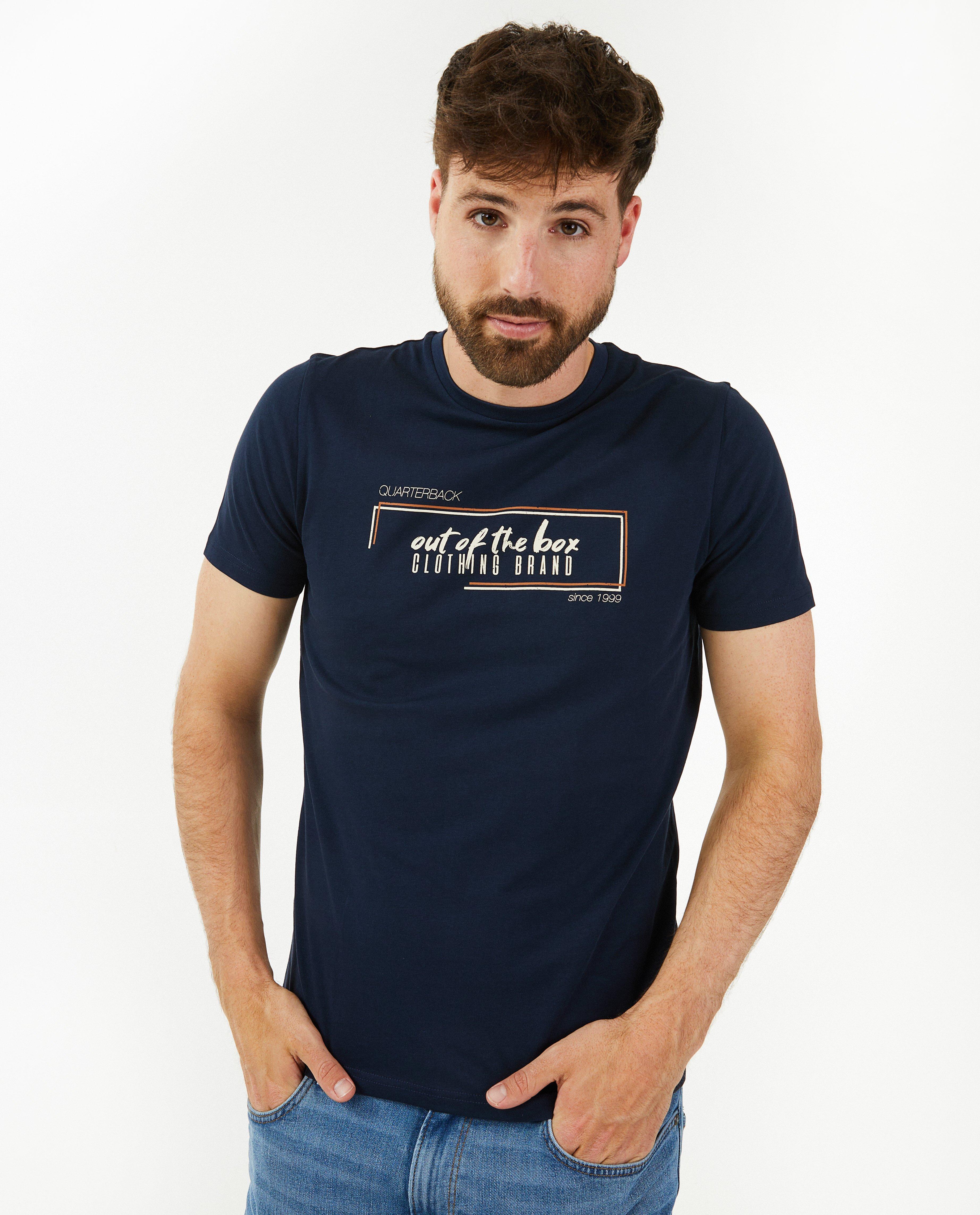 Bruin T-shirt met opschrift - Product Detail - donkerblauw - afbeelding nummer 2