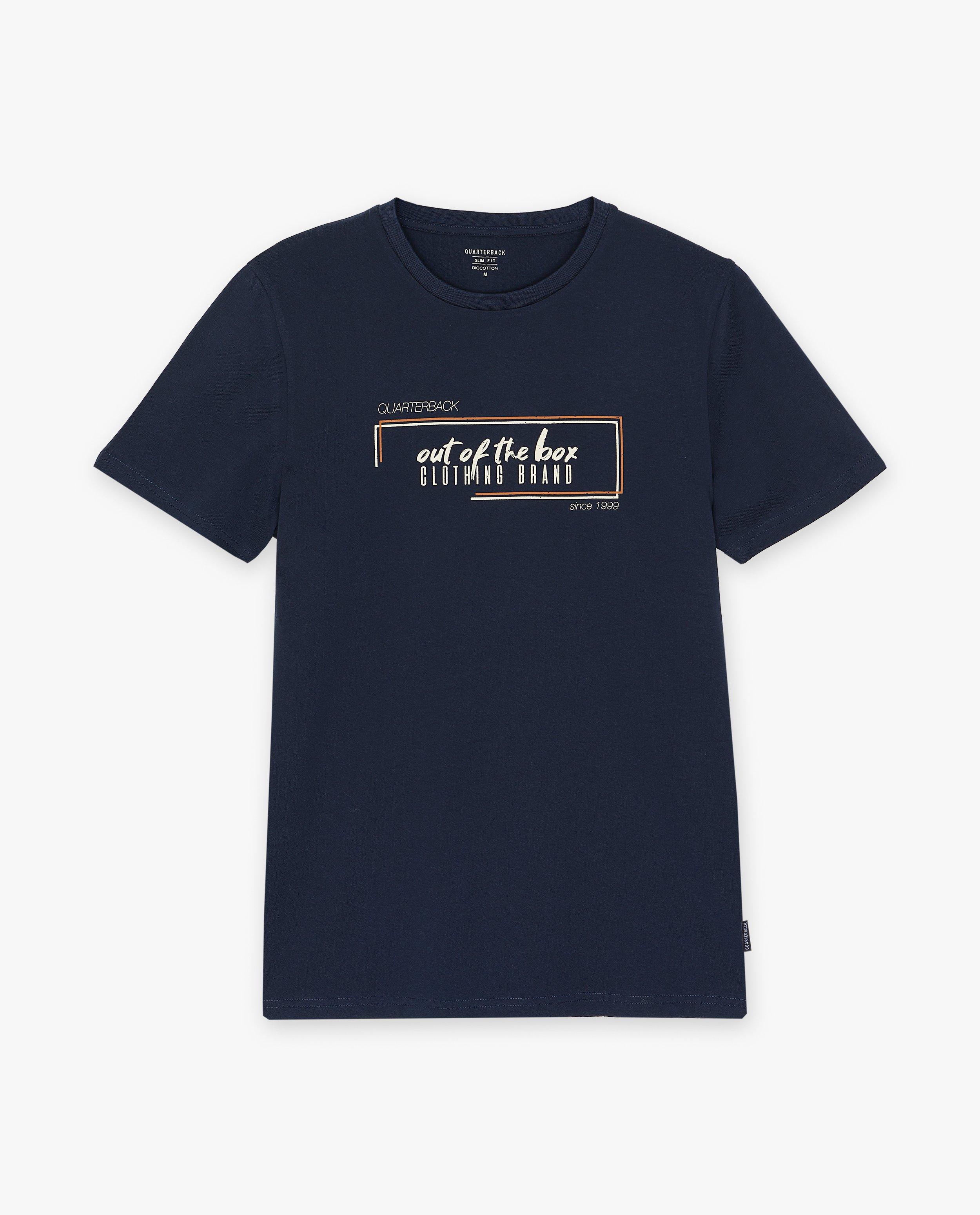 T-shirts - Blauw T-shirt met opschrift