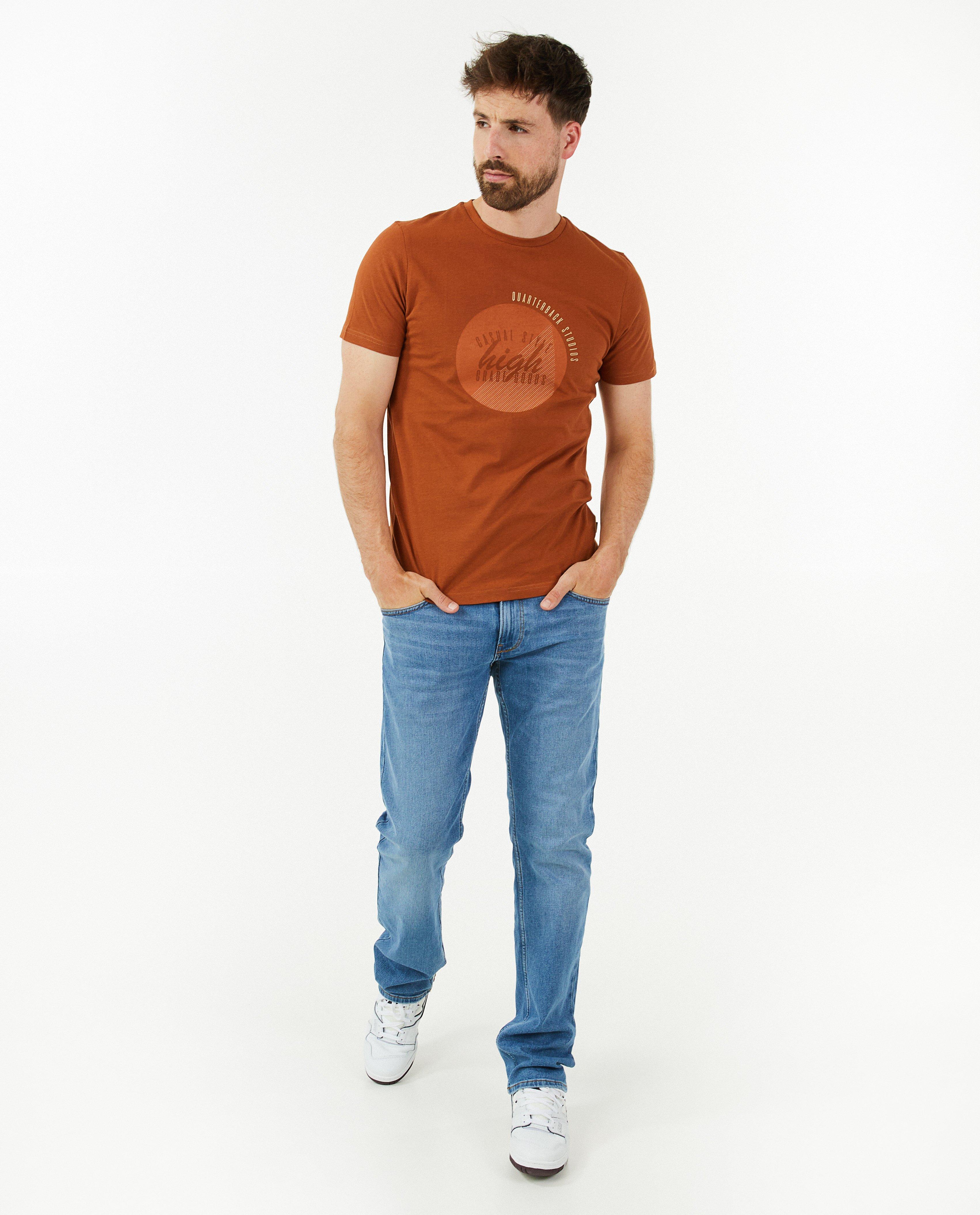 Bruin T-shirt met opschrift - null - Quarterback