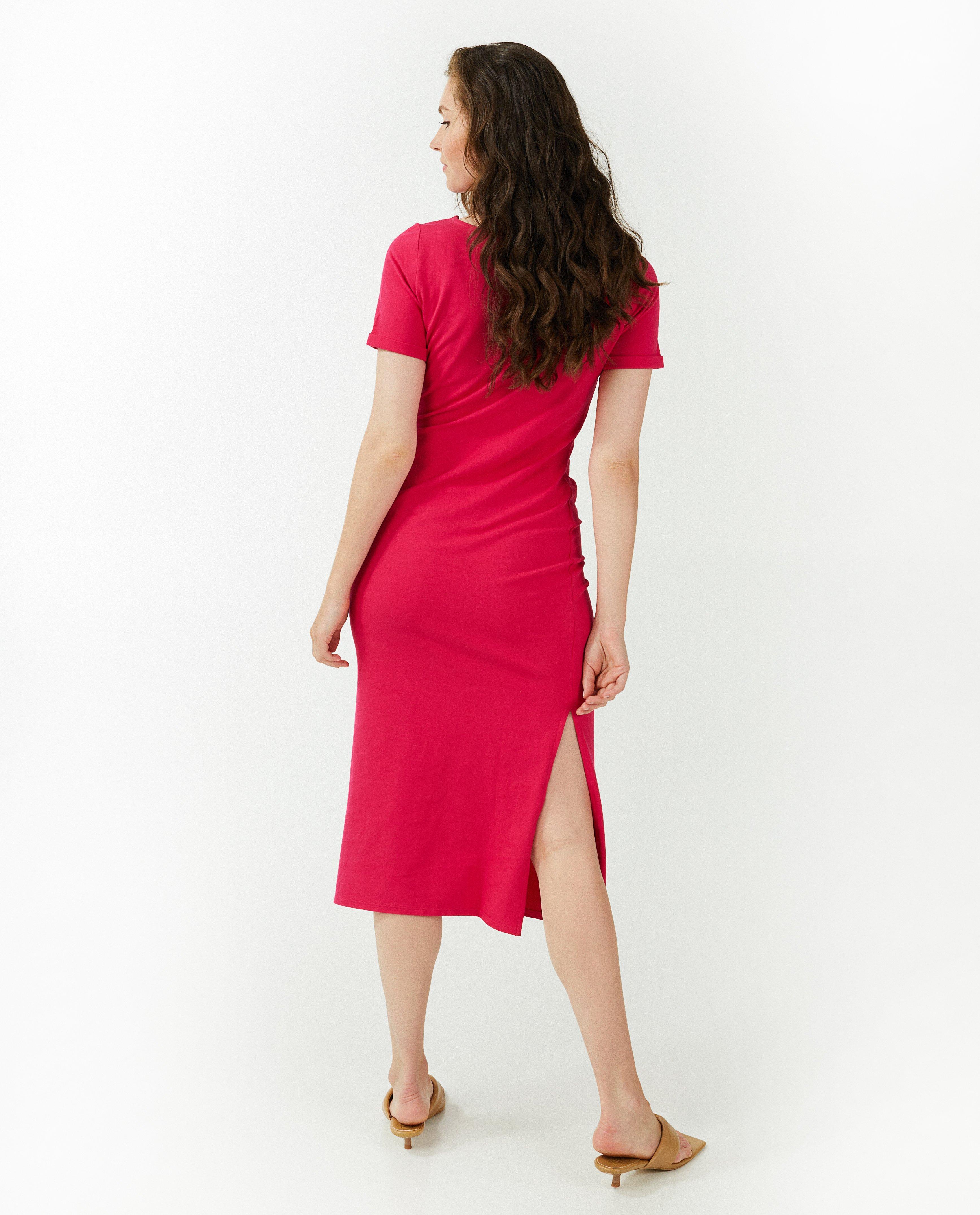 Kleedjes - Fuchsia jurk met strik