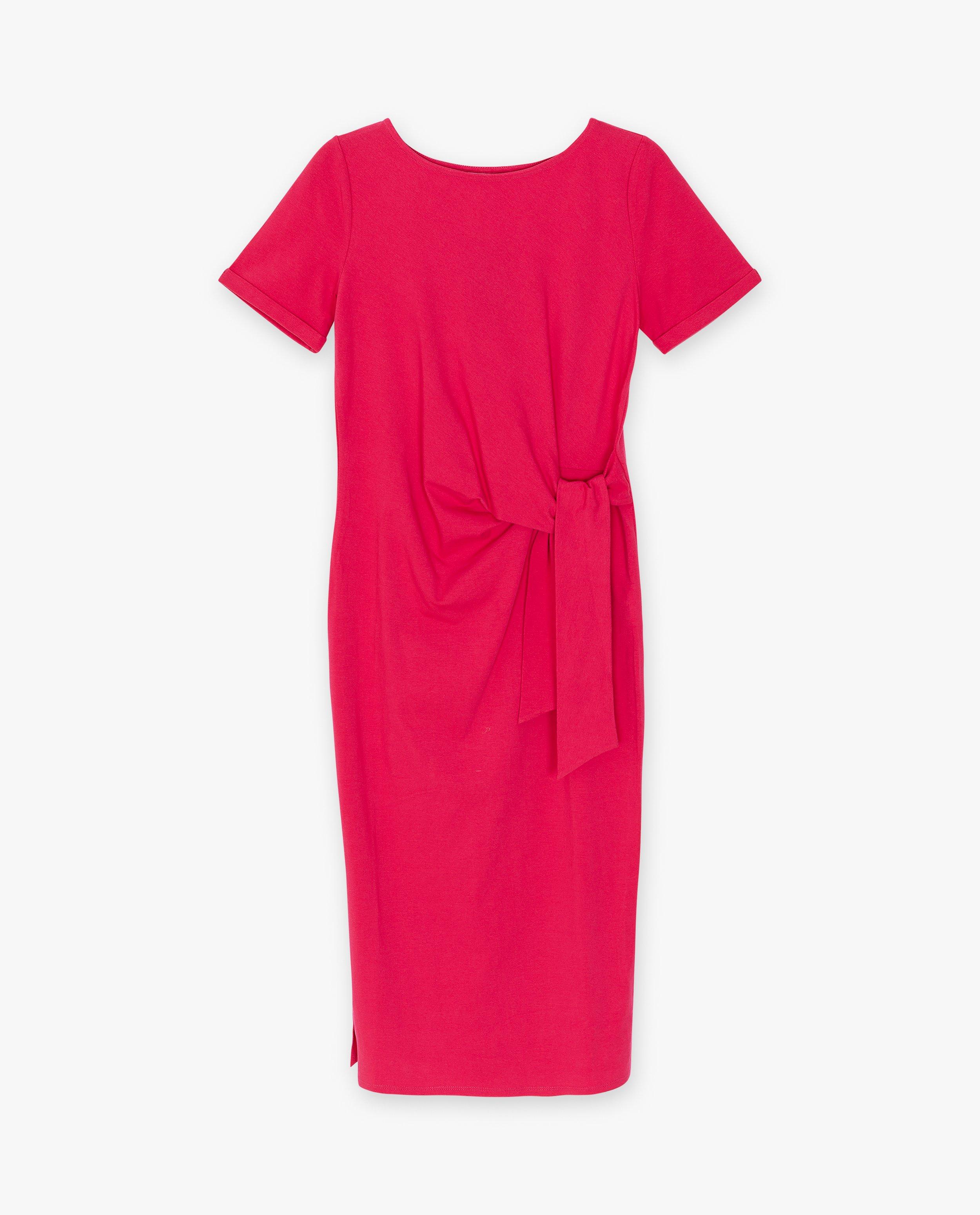 Kleedjes - Fuchsia jurk met strik
