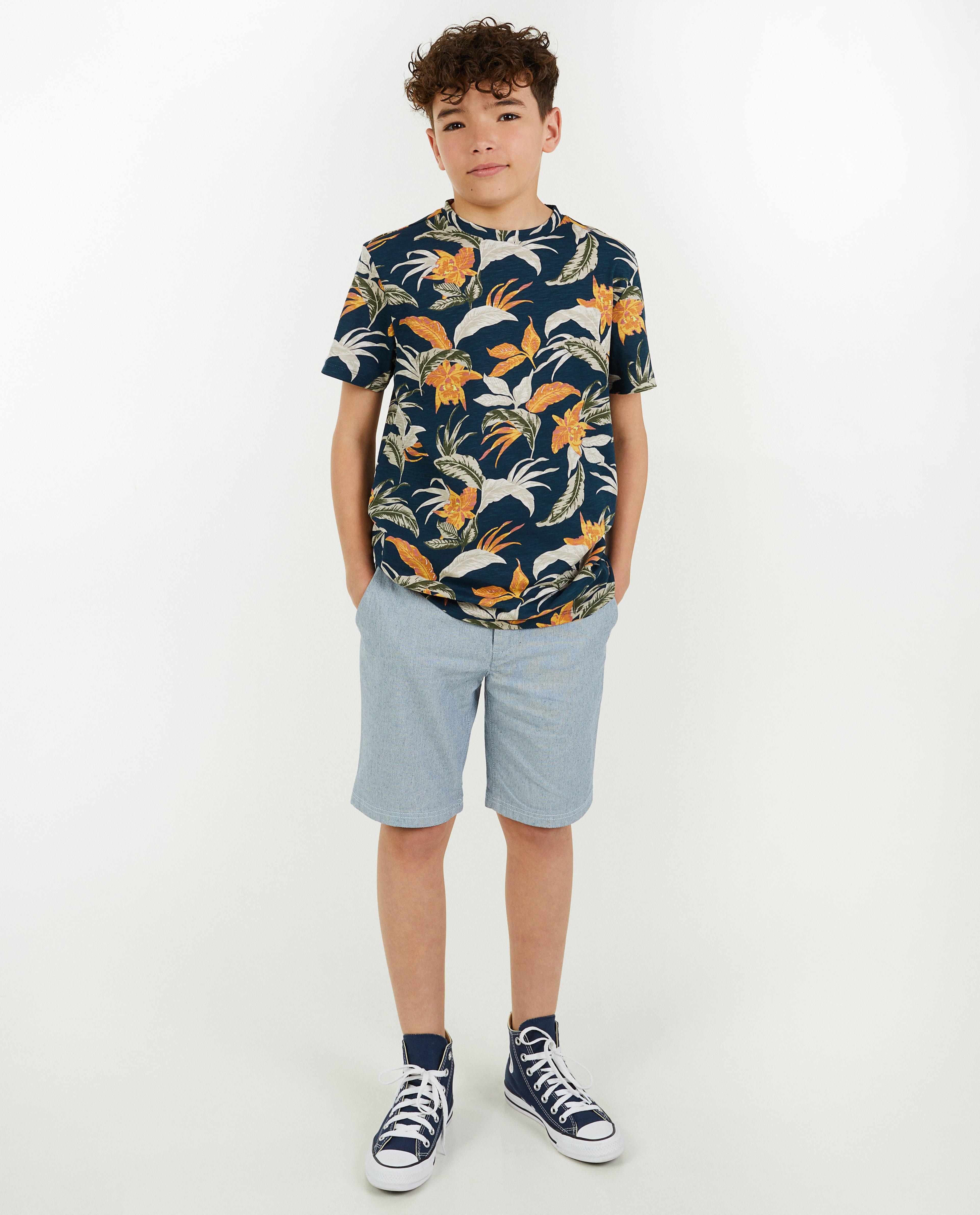 T-shirt met tropische print, 7-14 jaar - null - Fish & Chips