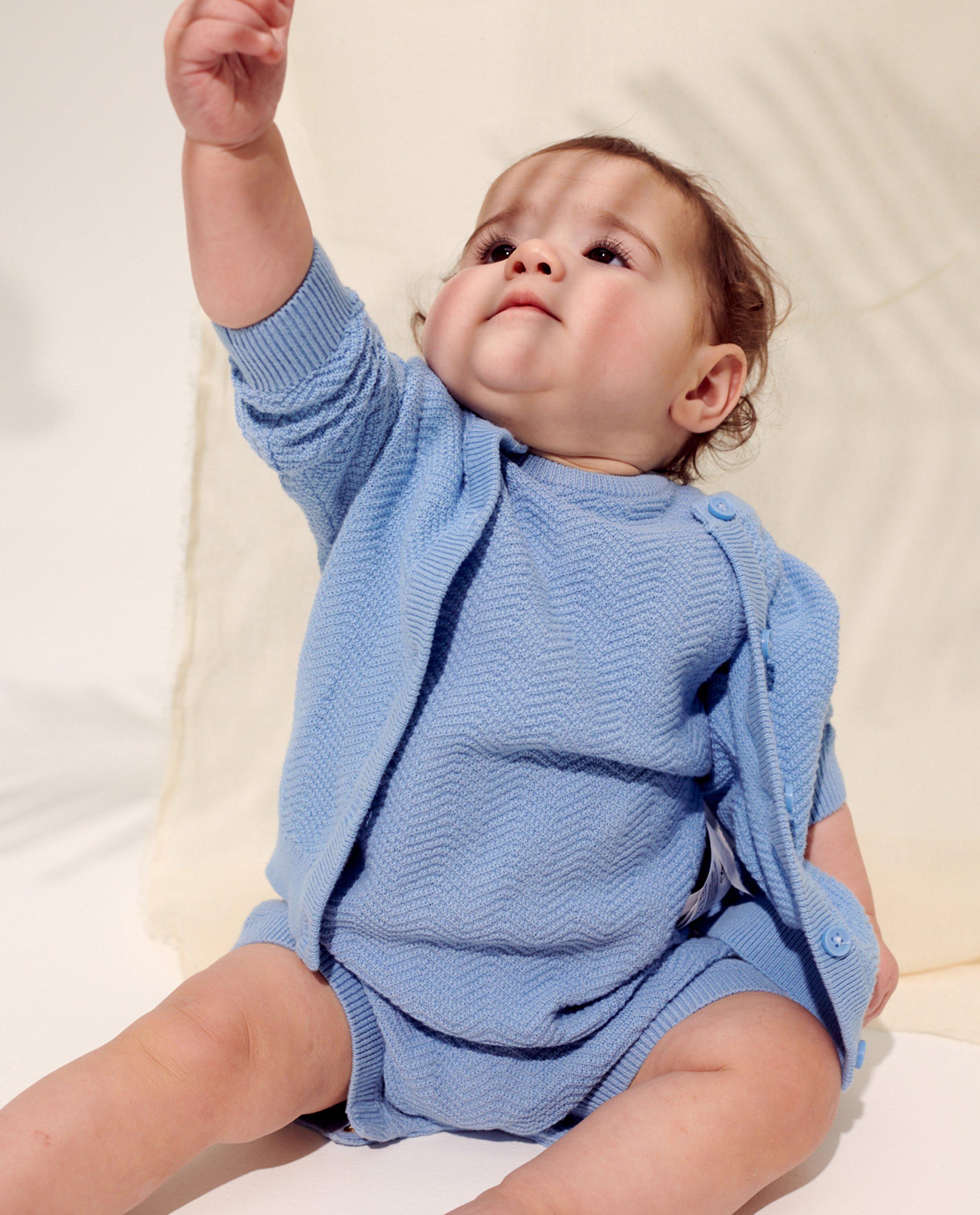 Blauwe gebreide cardigan - null - Cuddles and Smiles