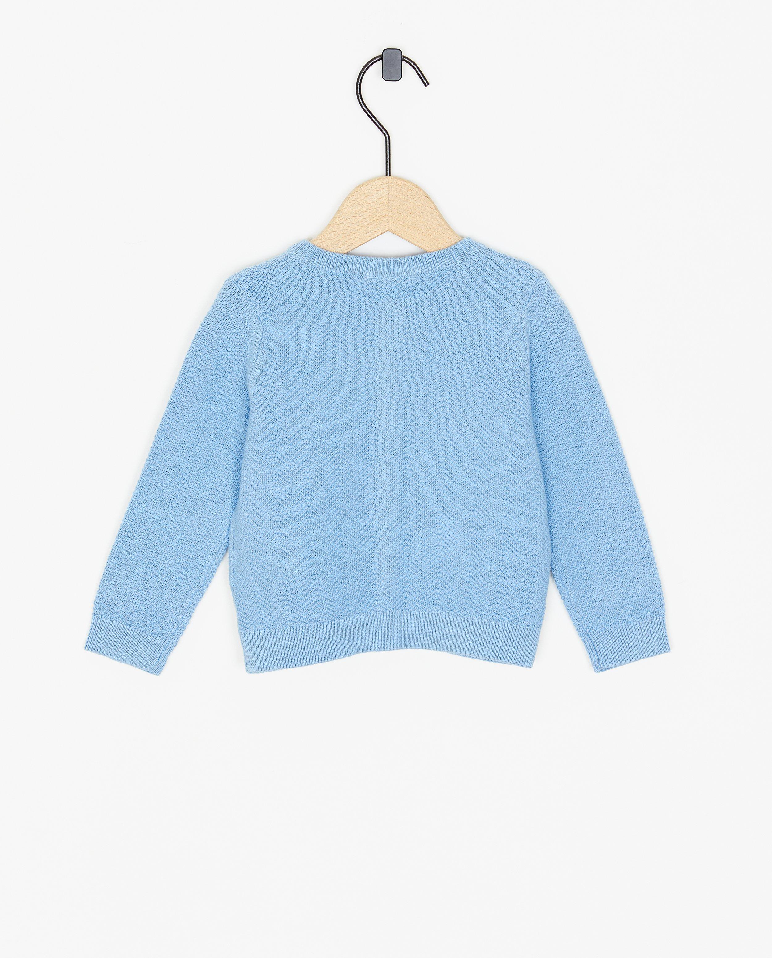 Cardigan - Blauwe gebreide cardigan