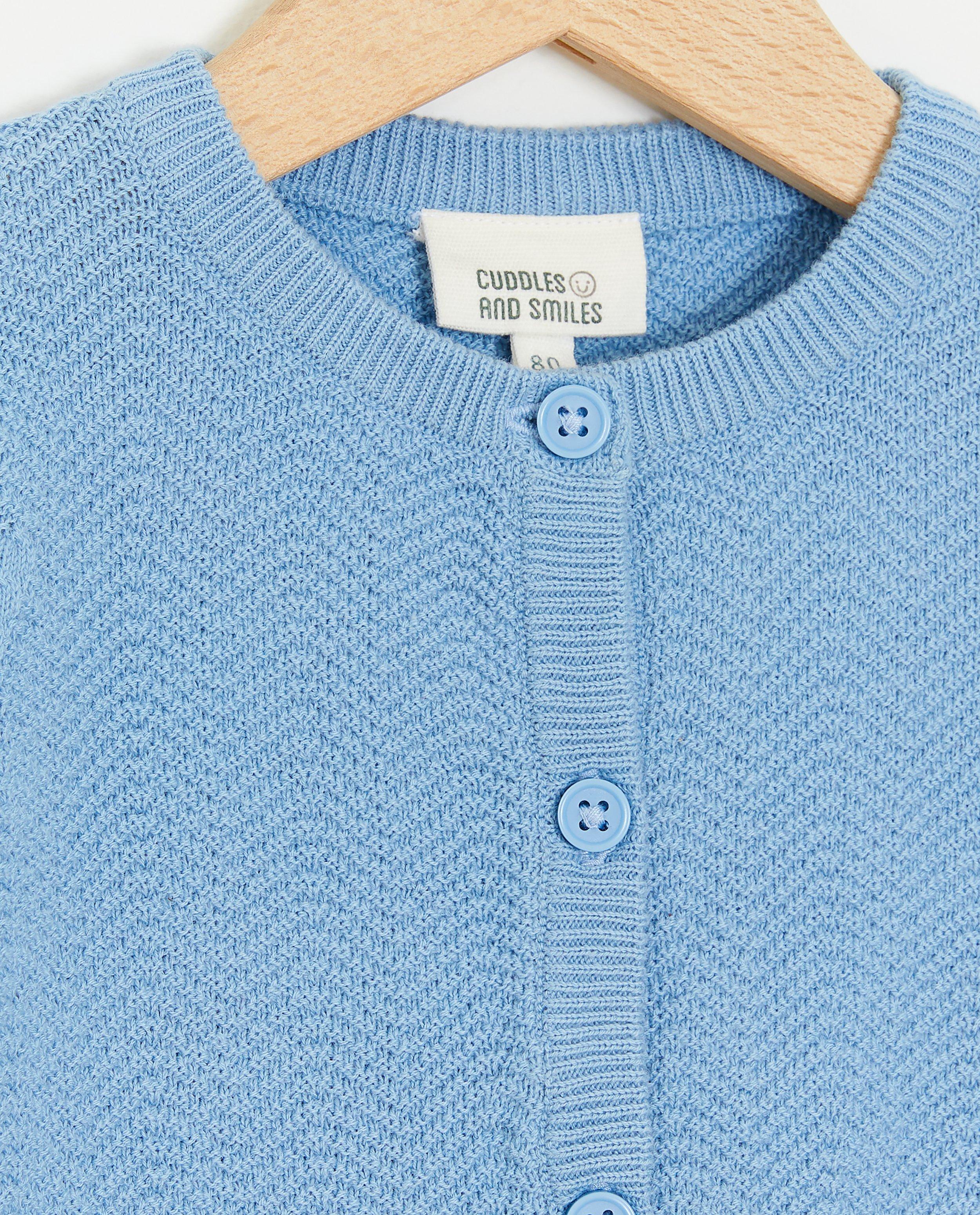Cardigan - Blauwe gebreide cardigan