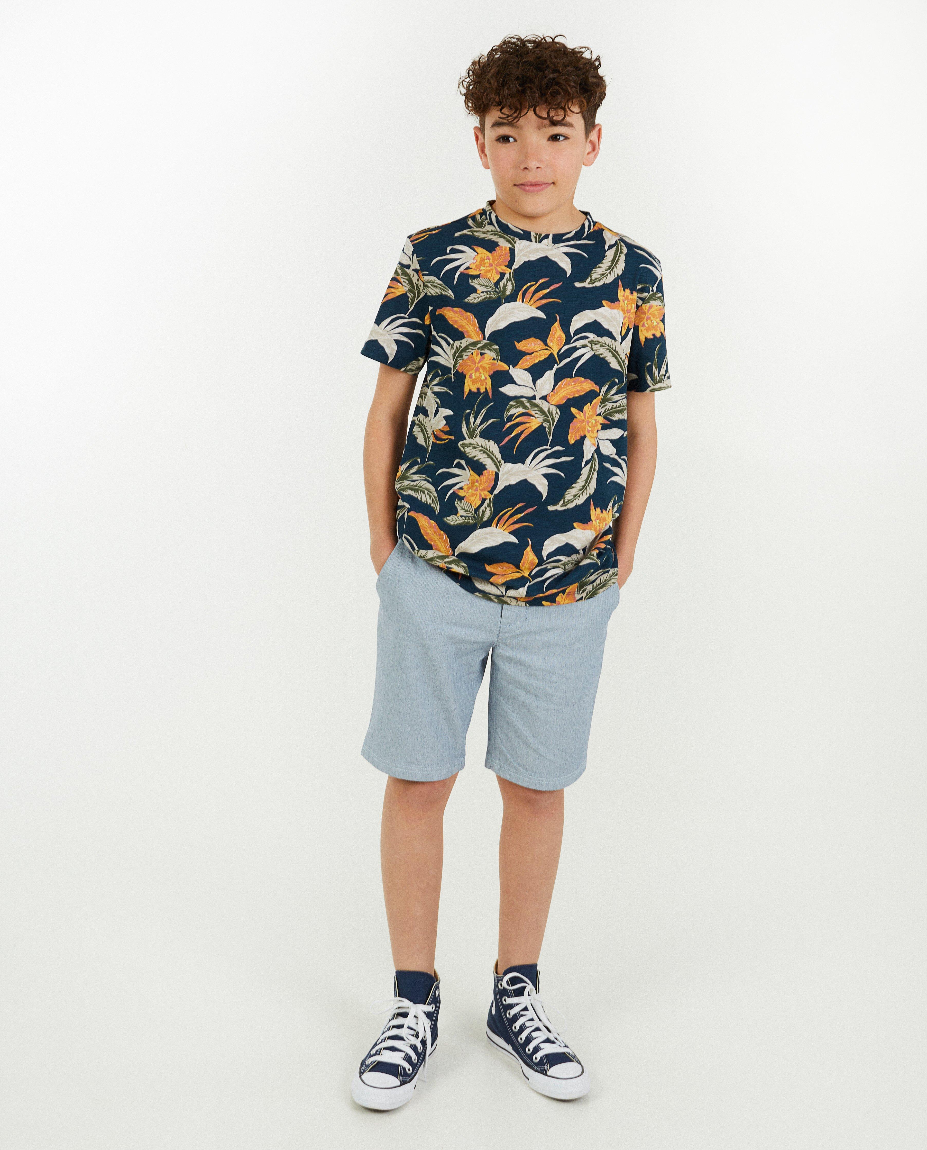 Lichtblauwe short met structuur - null - Fish & Chips