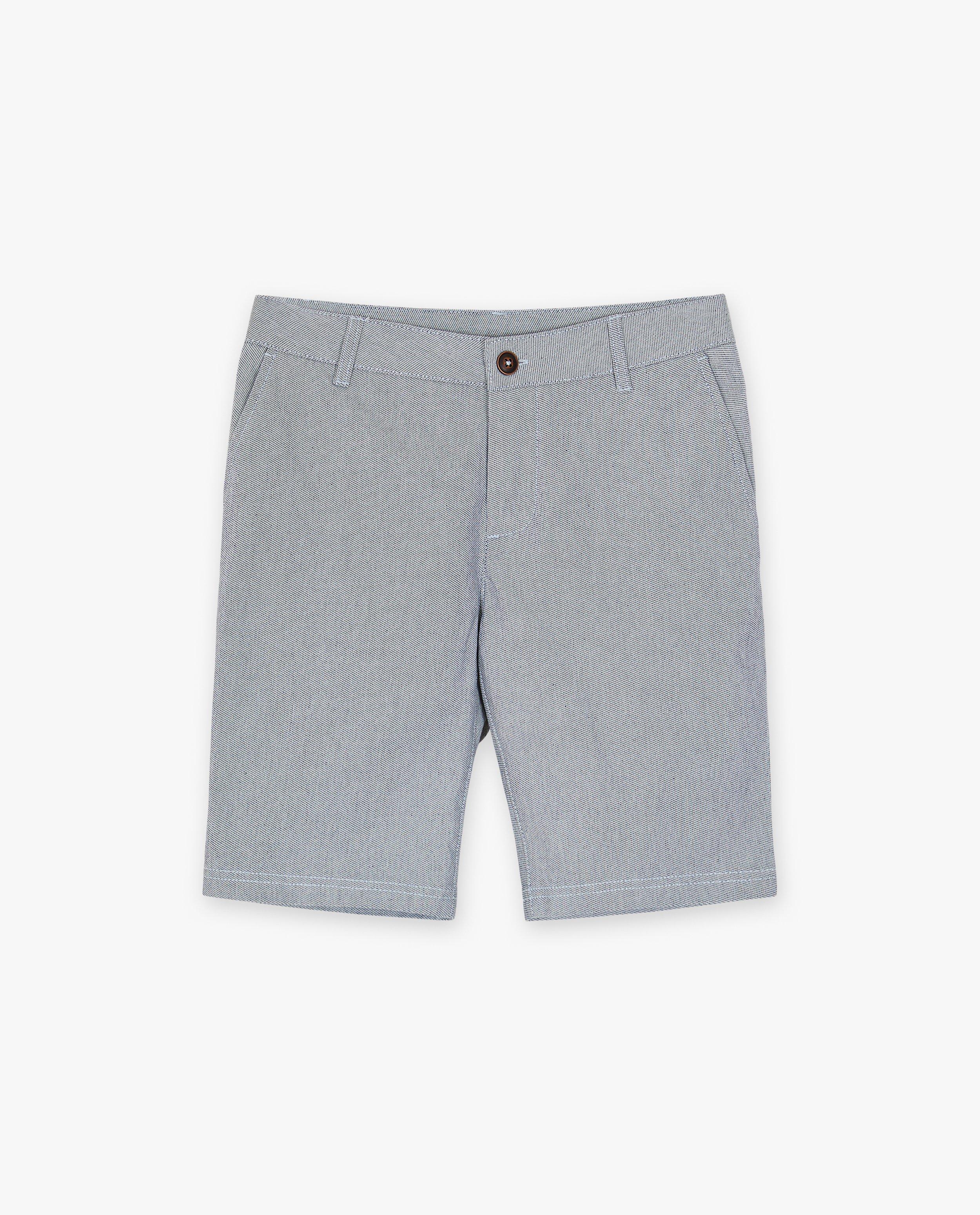 Shorten - Lichtblauwe short met structuur