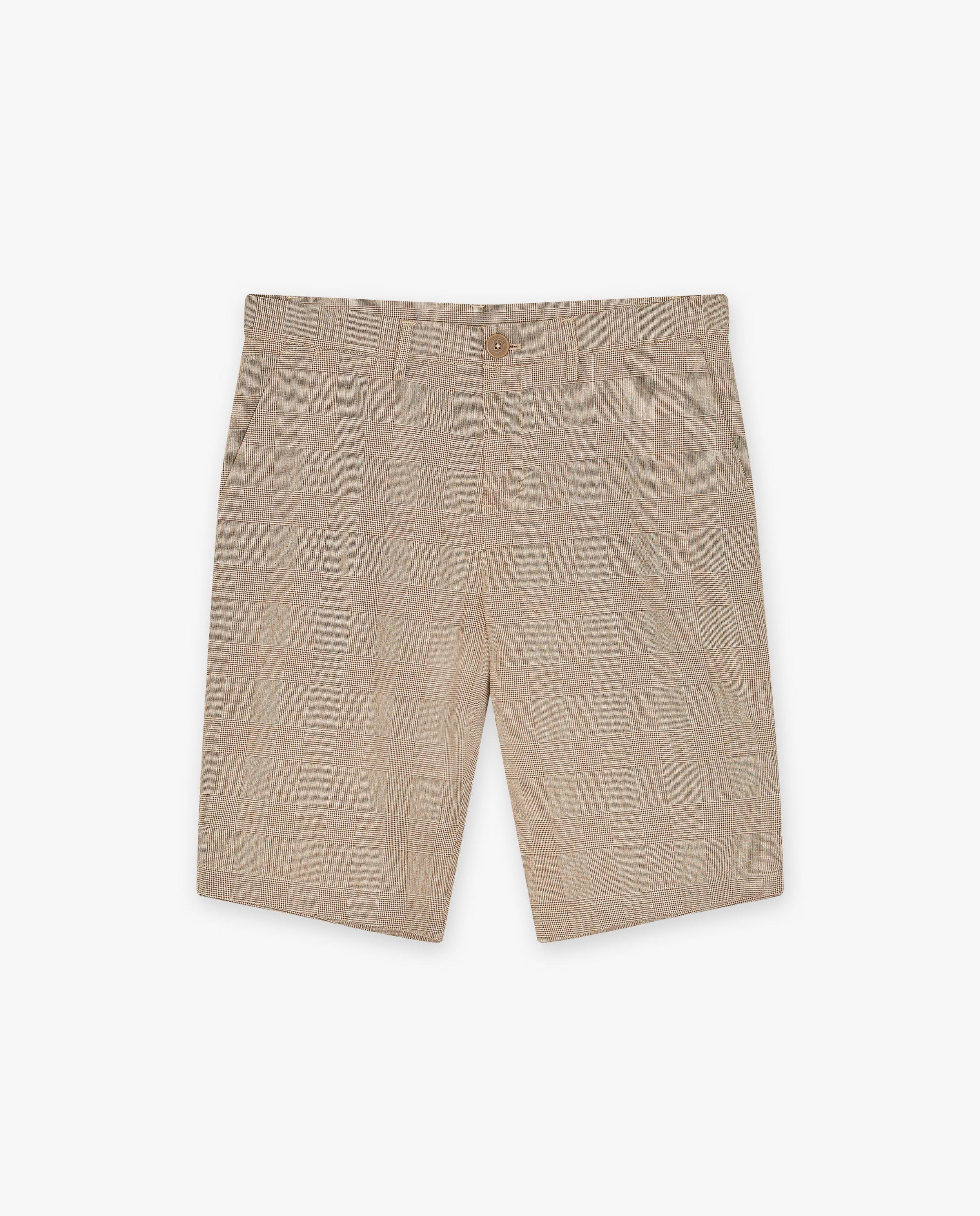 Shorten - Geruite chino van linnenmix