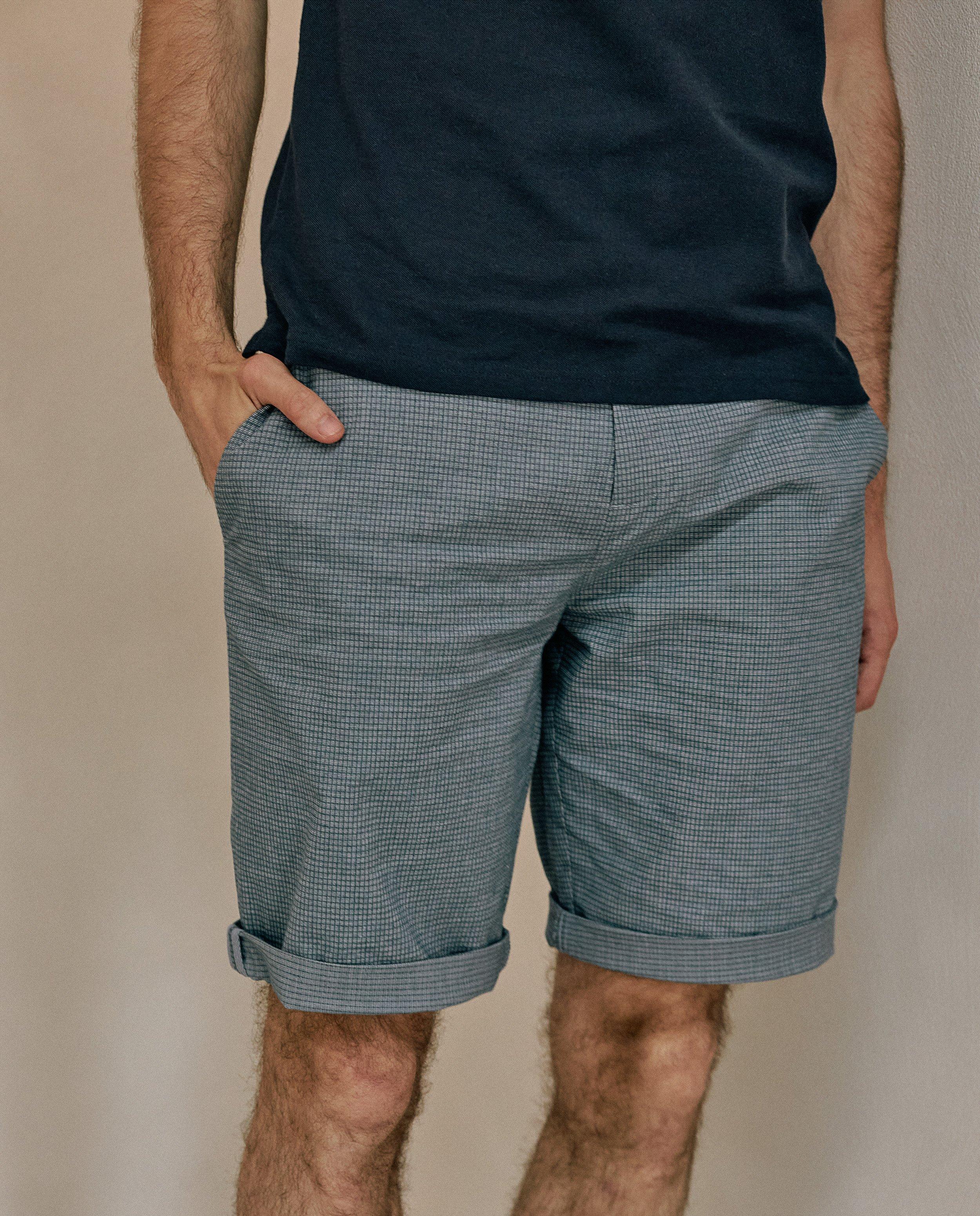 Shorten - Blauwe short met ruiten