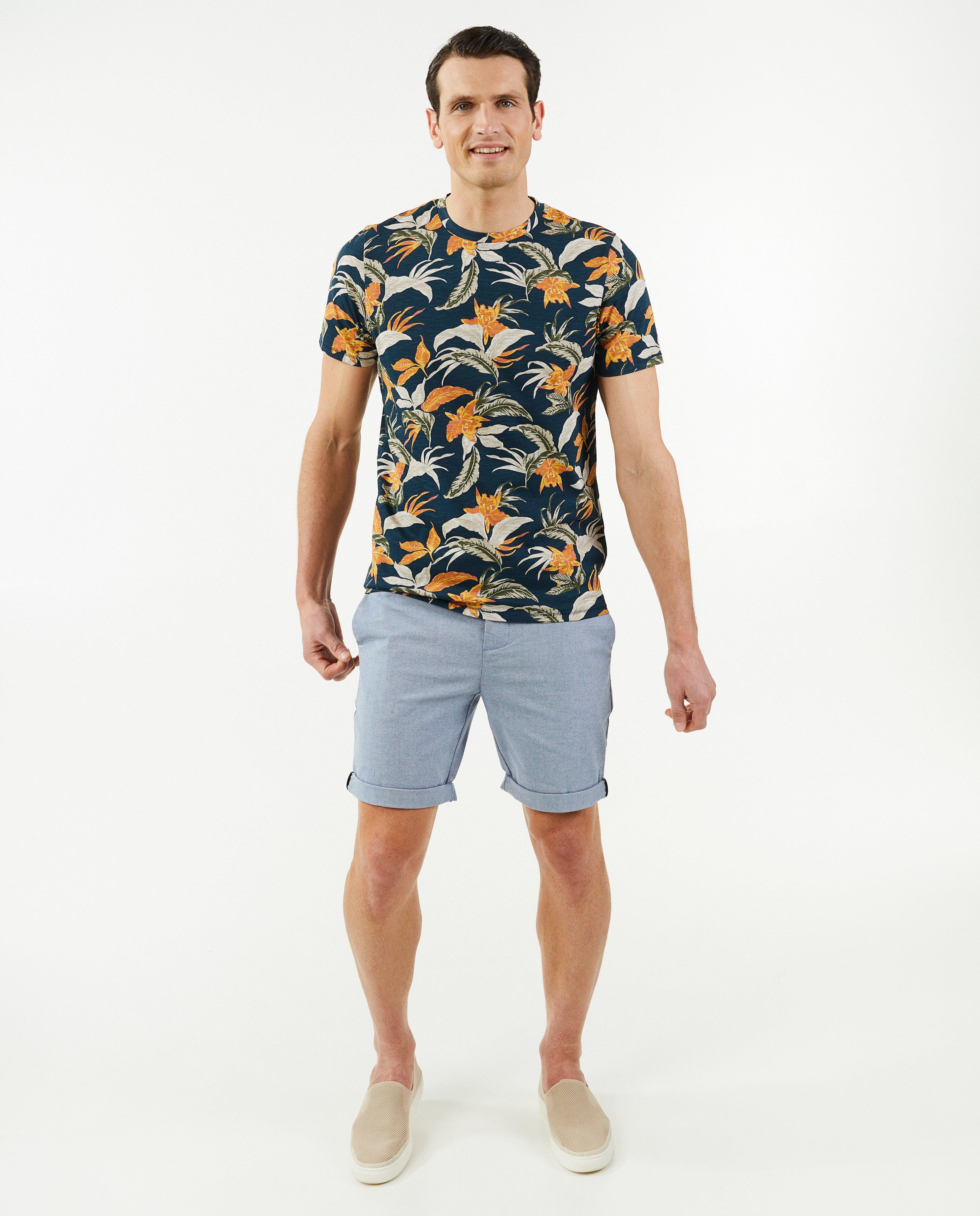 T-shirt met tropische print, heren - null - Quarterback