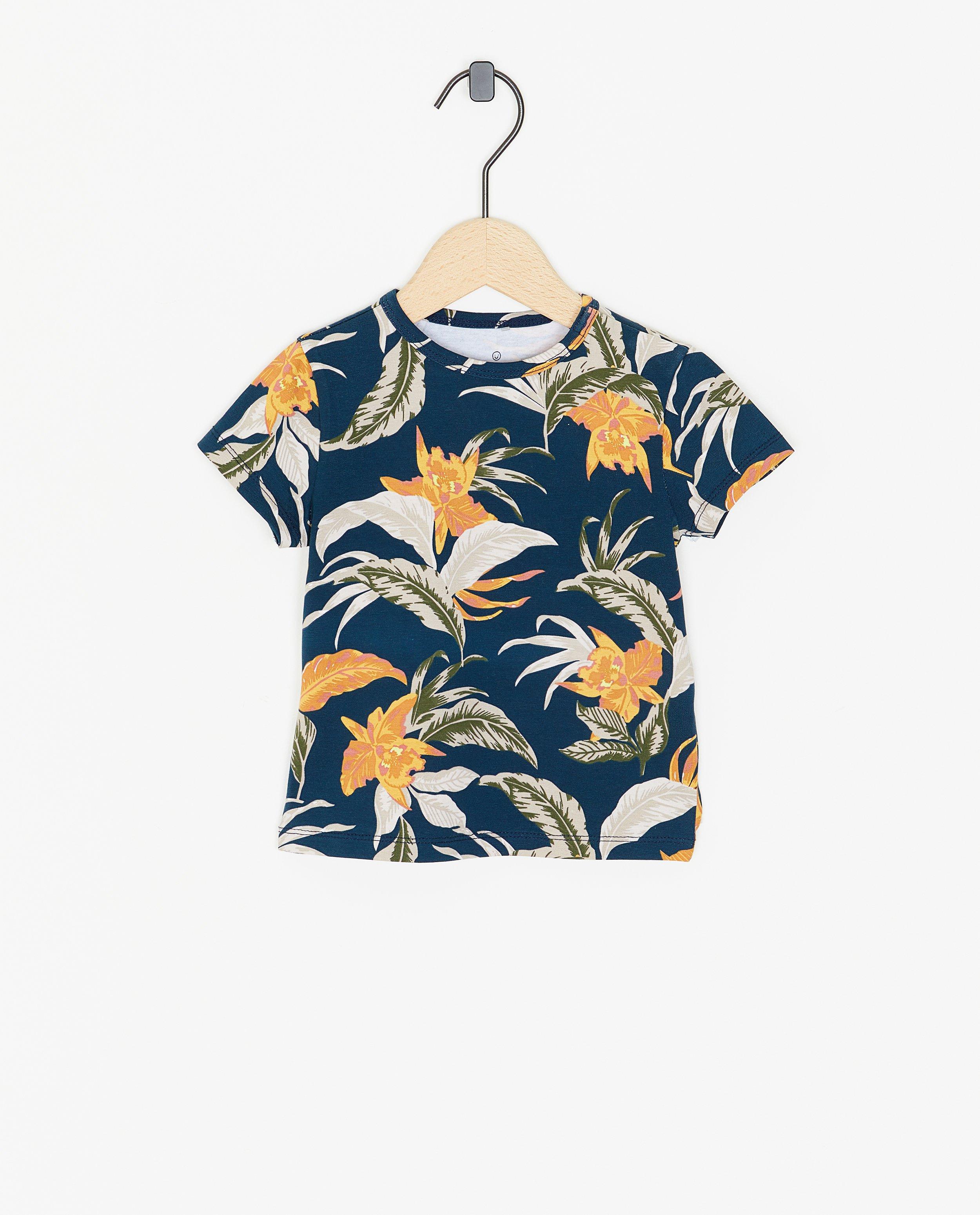 T-shirts - Donkerblauw T-shirt met print