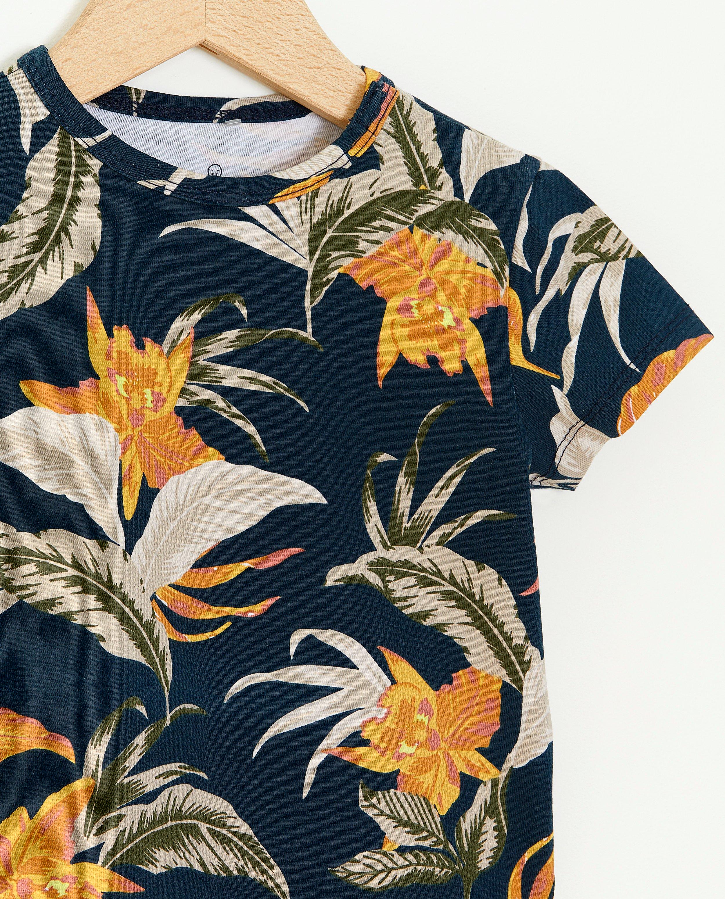 T-shirts - Donkerblauw T-shirt met print