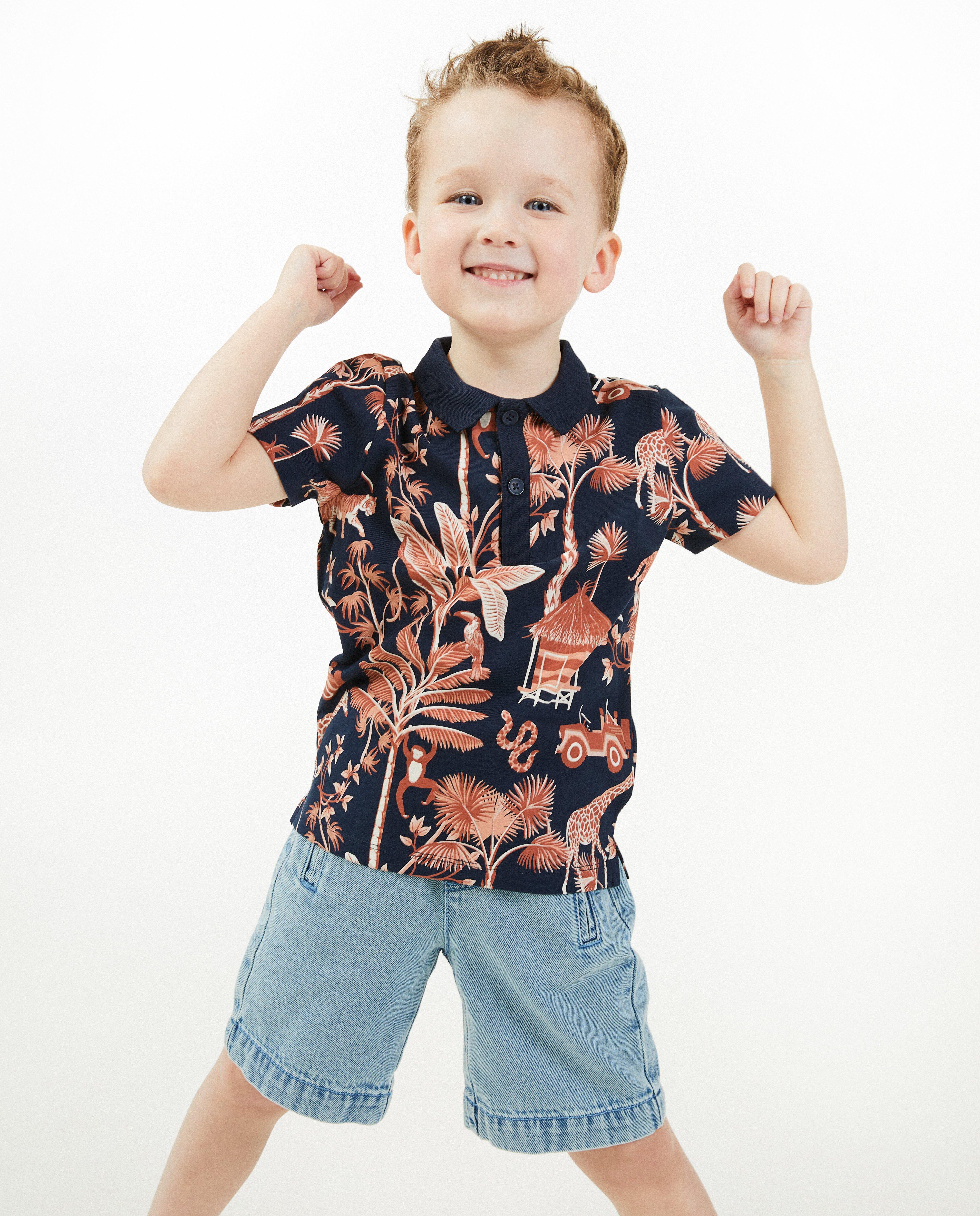 Polo's - Polo met tropische print, 2-7 jaar