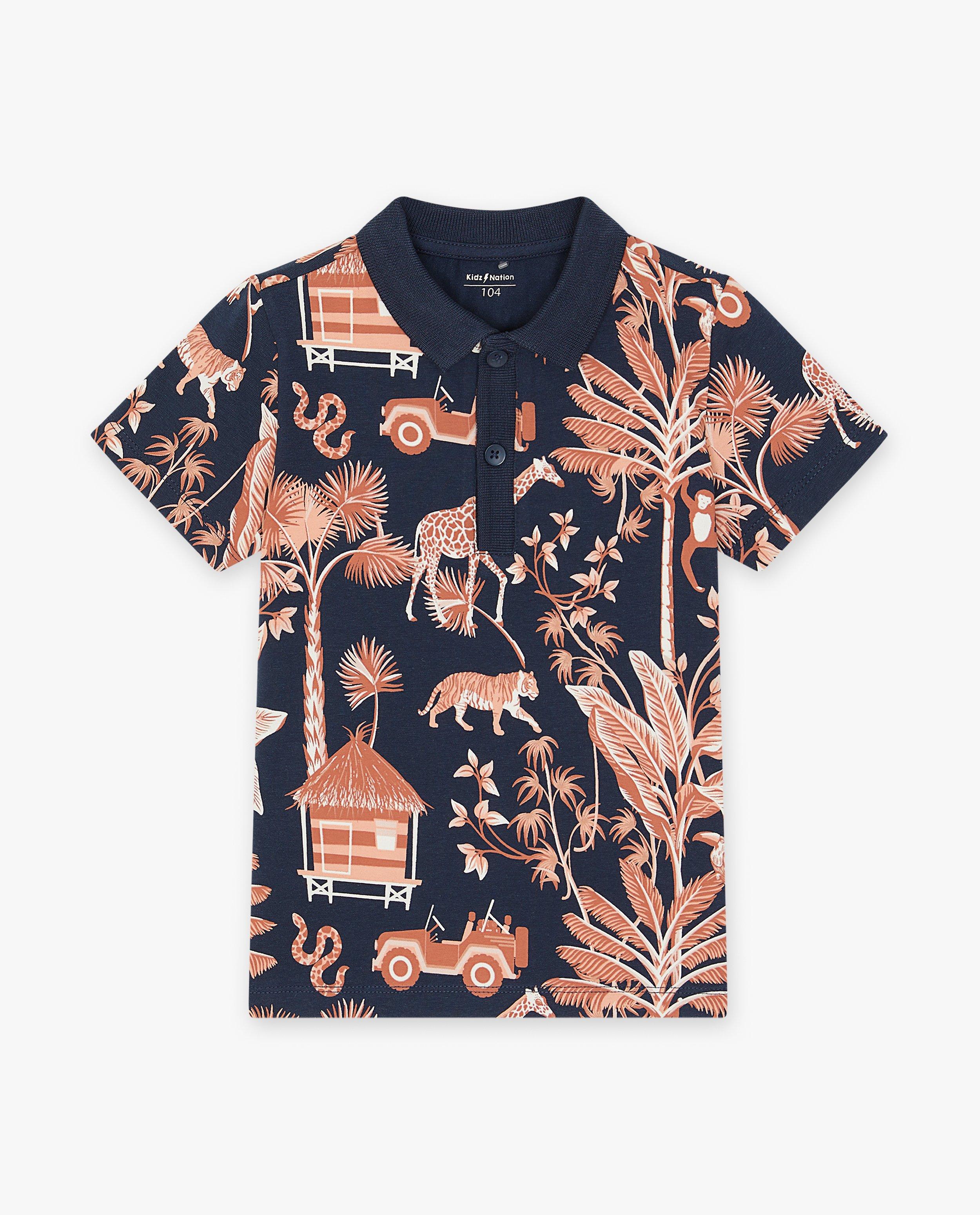 Polo's - Polo met tropische print, 2-7 jaar