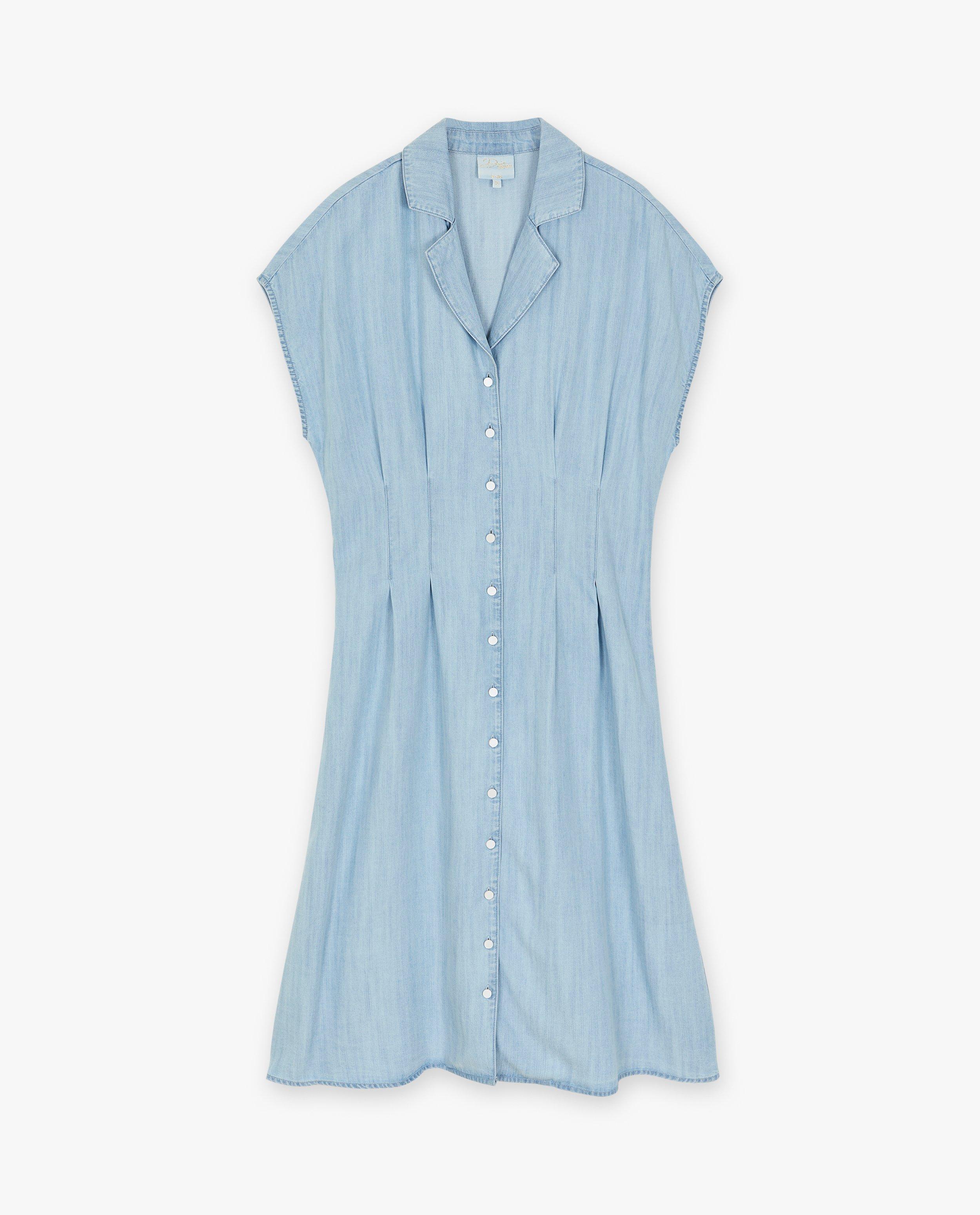 Robes - Robe en jeans plissée