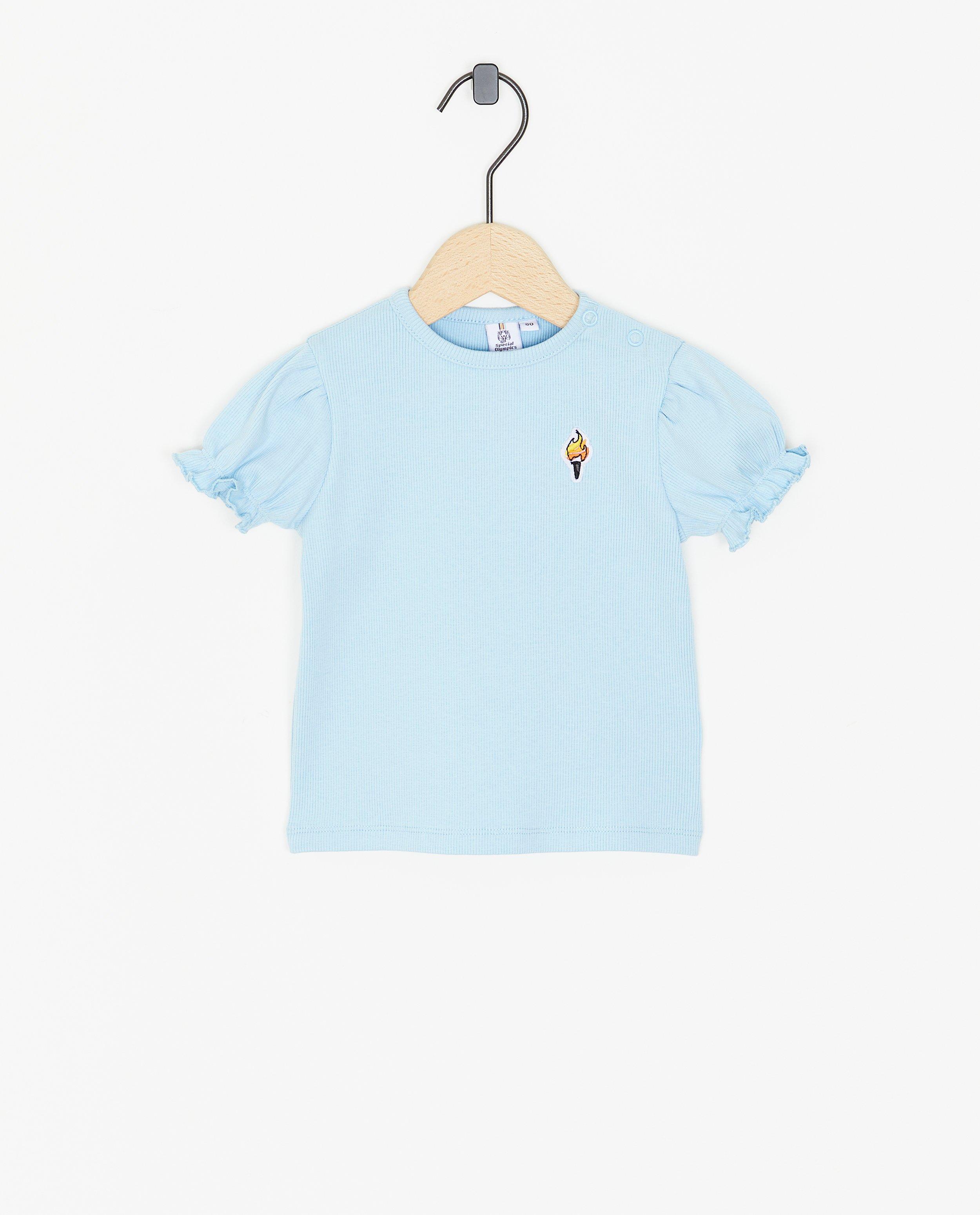 Blauw T-shirt met rib - null - Special Olympics Belgium