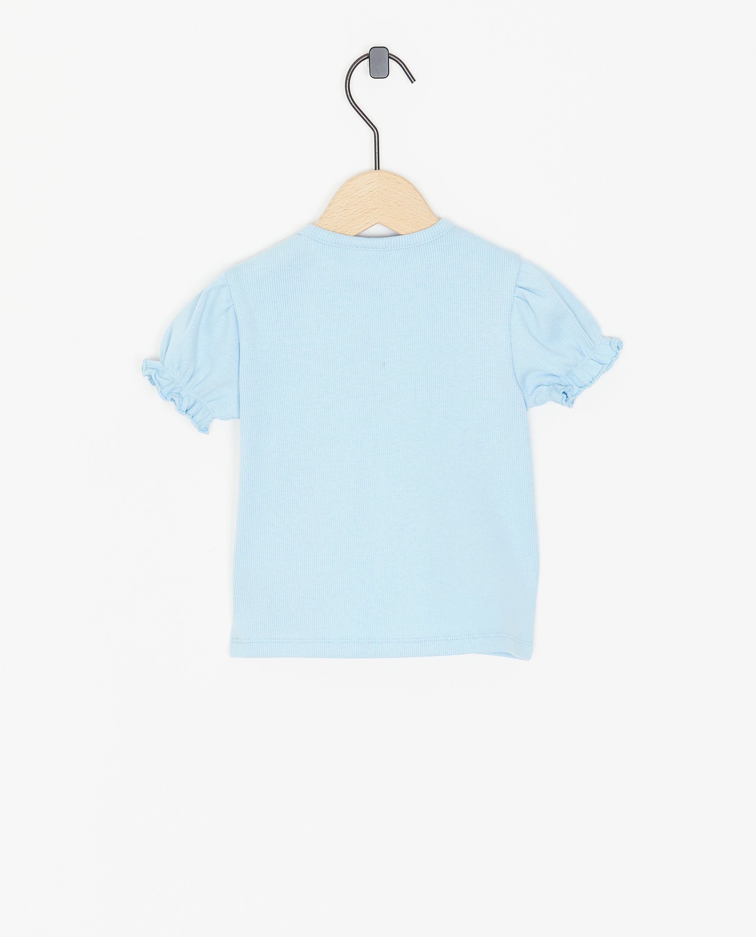 T-shirts - Blauw T-shirt met rib