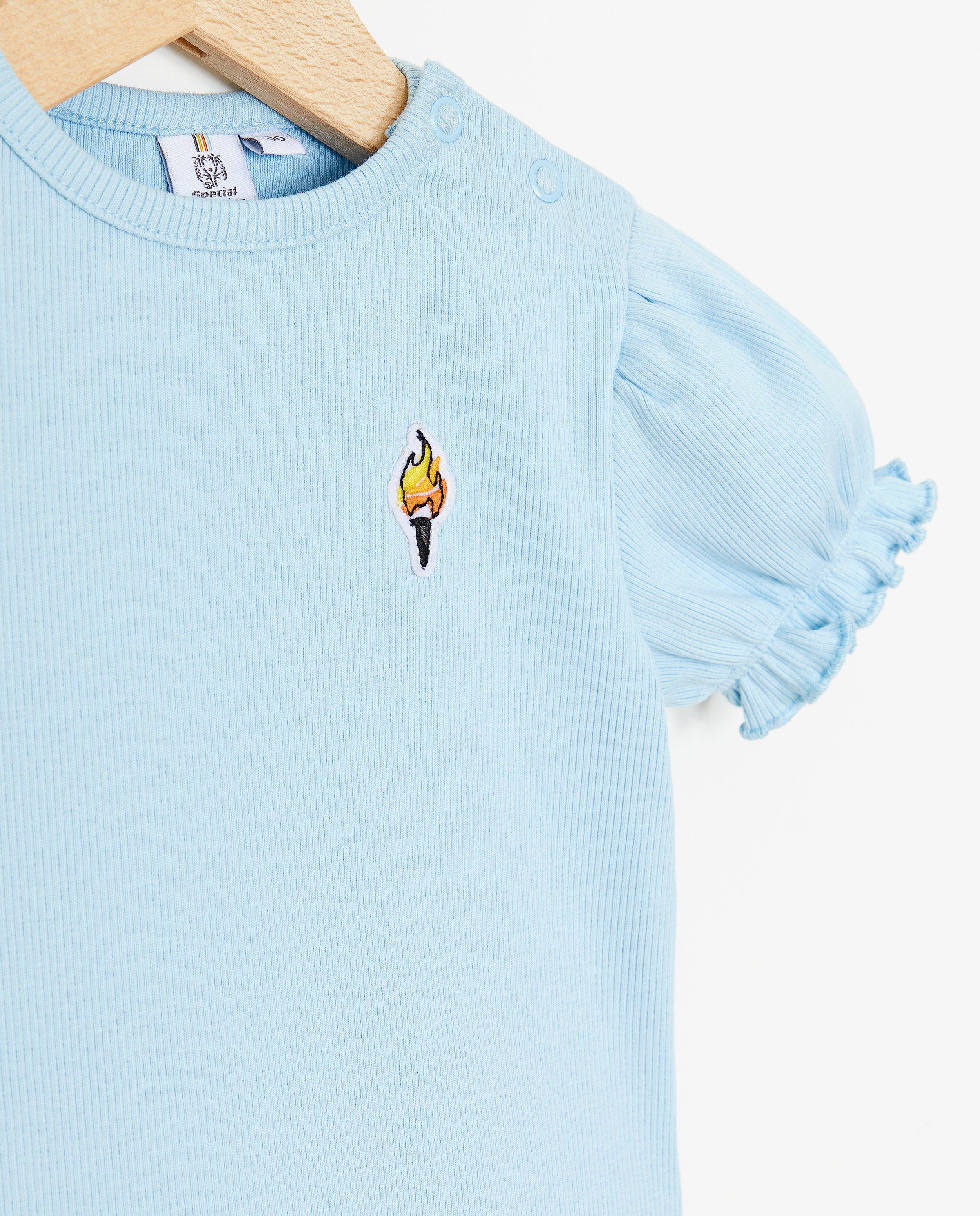 T-shirts - Blauw T-shirt met rib