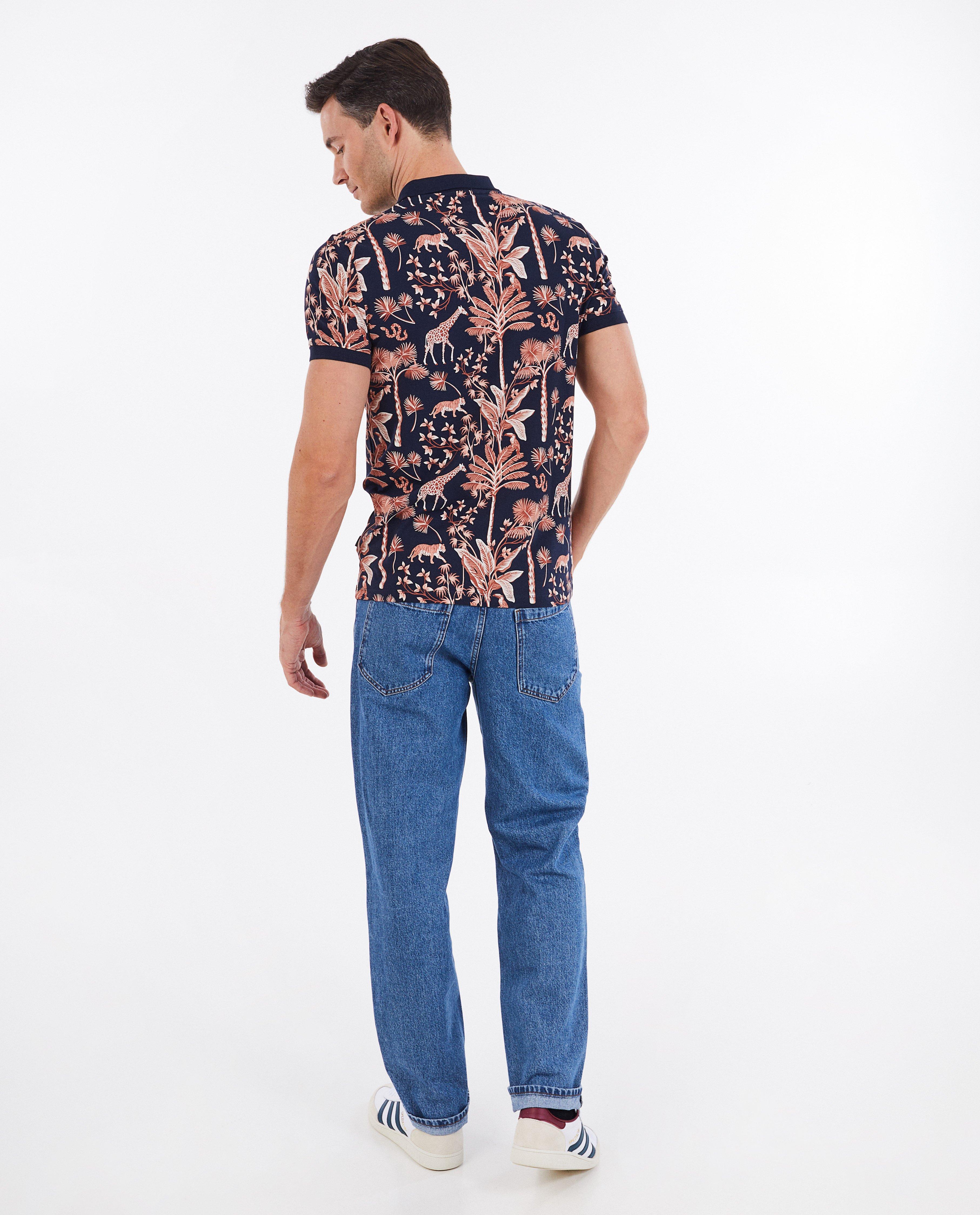 Polo's - Polo met tropische print, heren