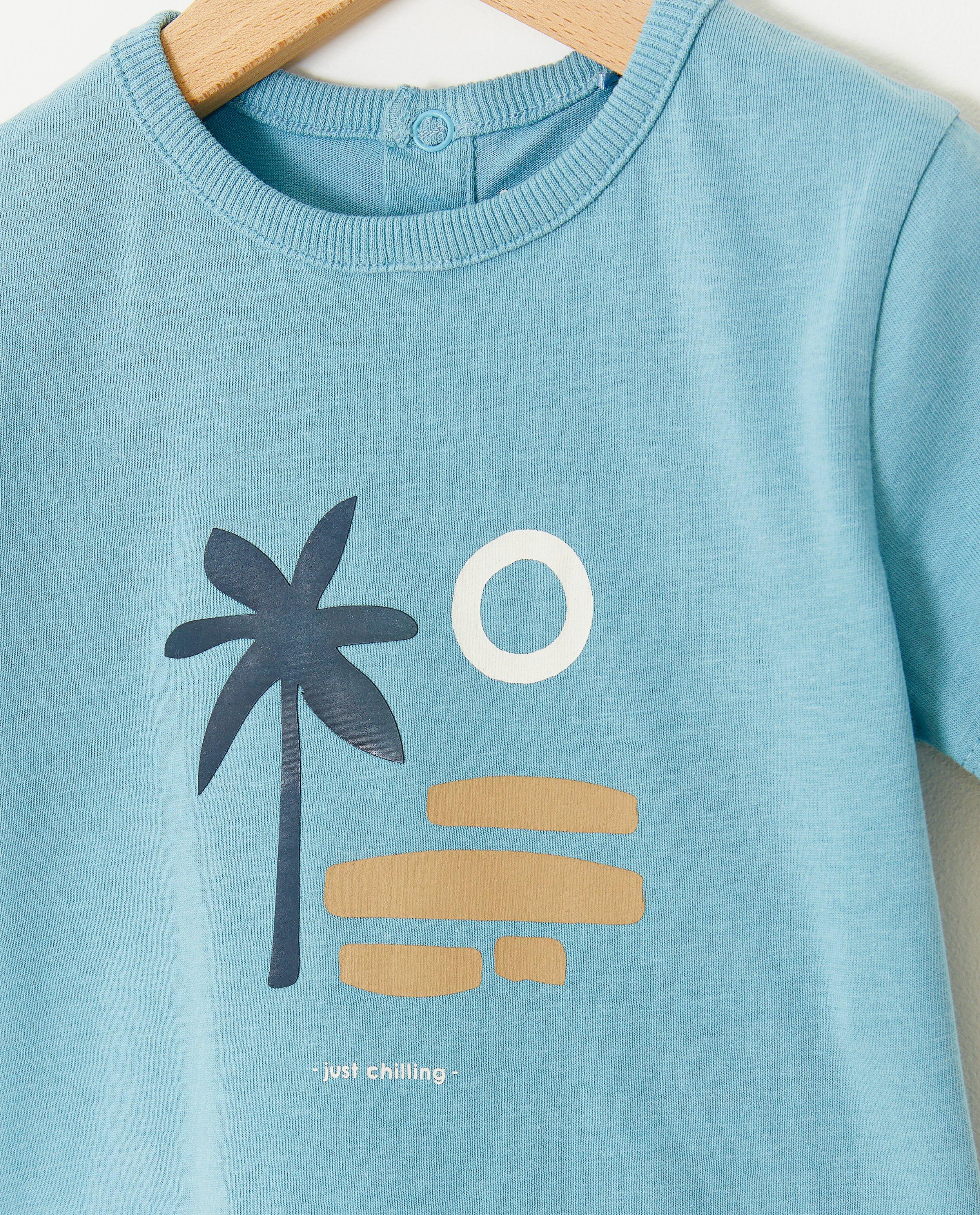 T-shirts - Blauw T-shirt met print