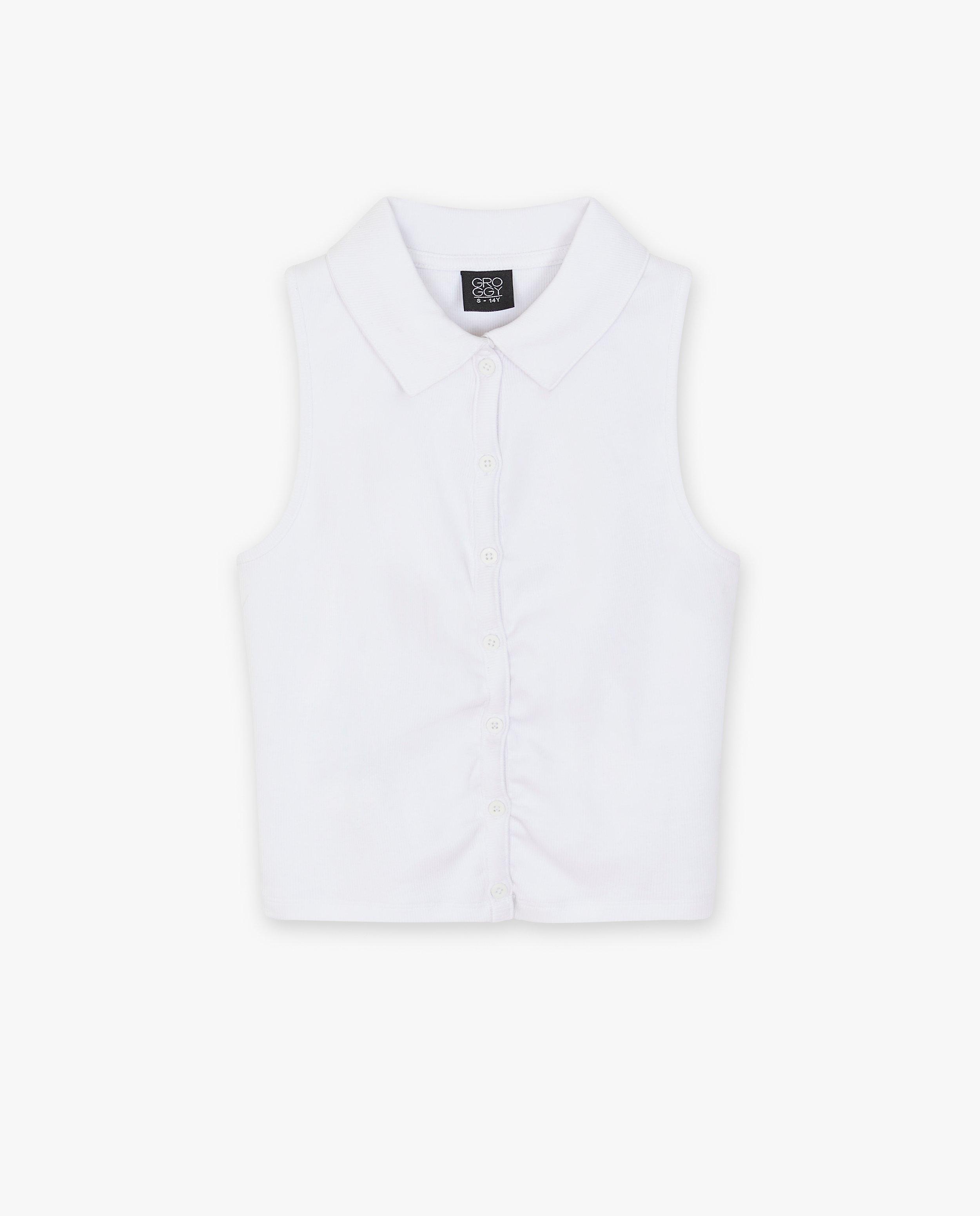 T-shirts - Top blanc côtelé