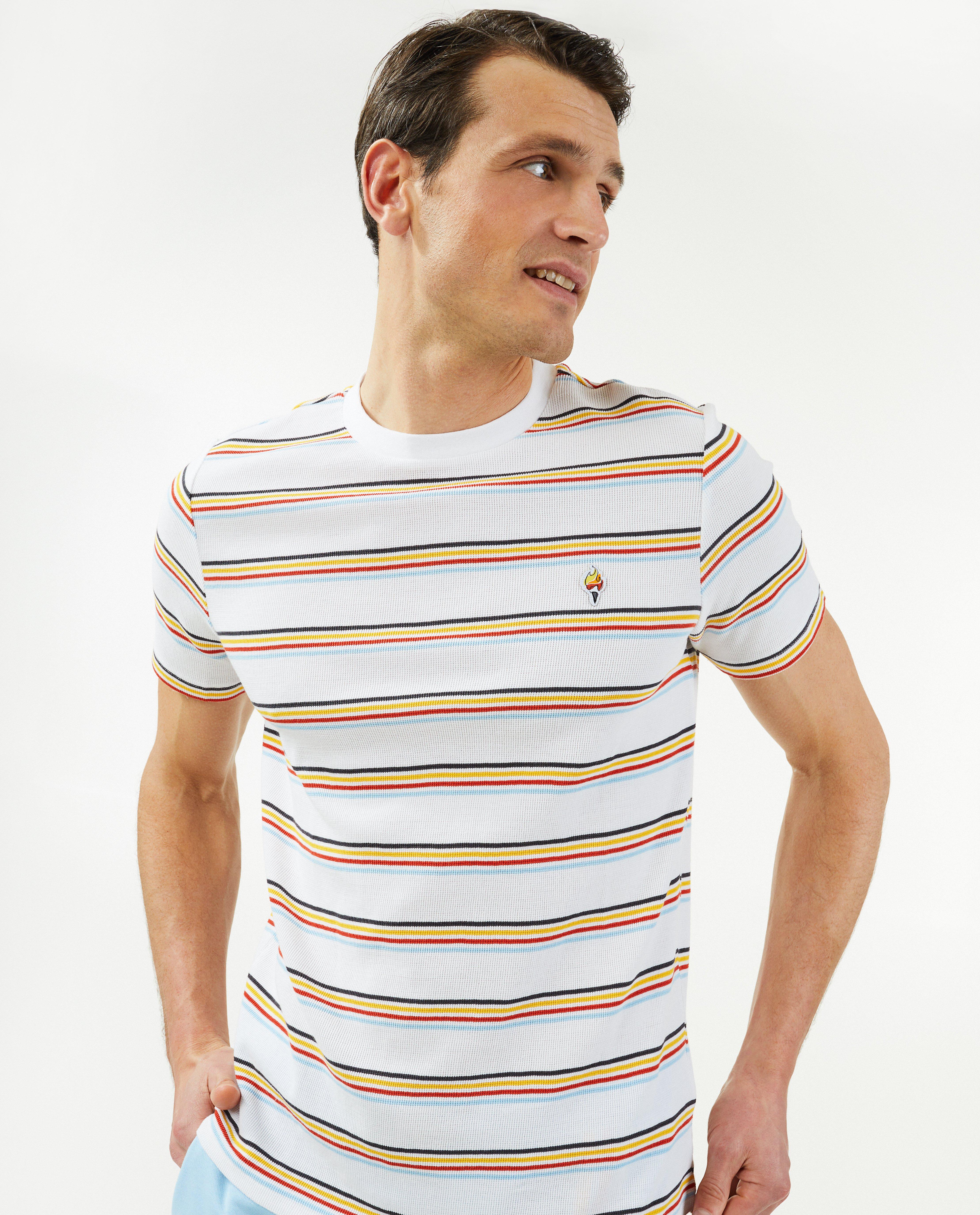 T-shirts - T-shirt met wafelpatroon, heren