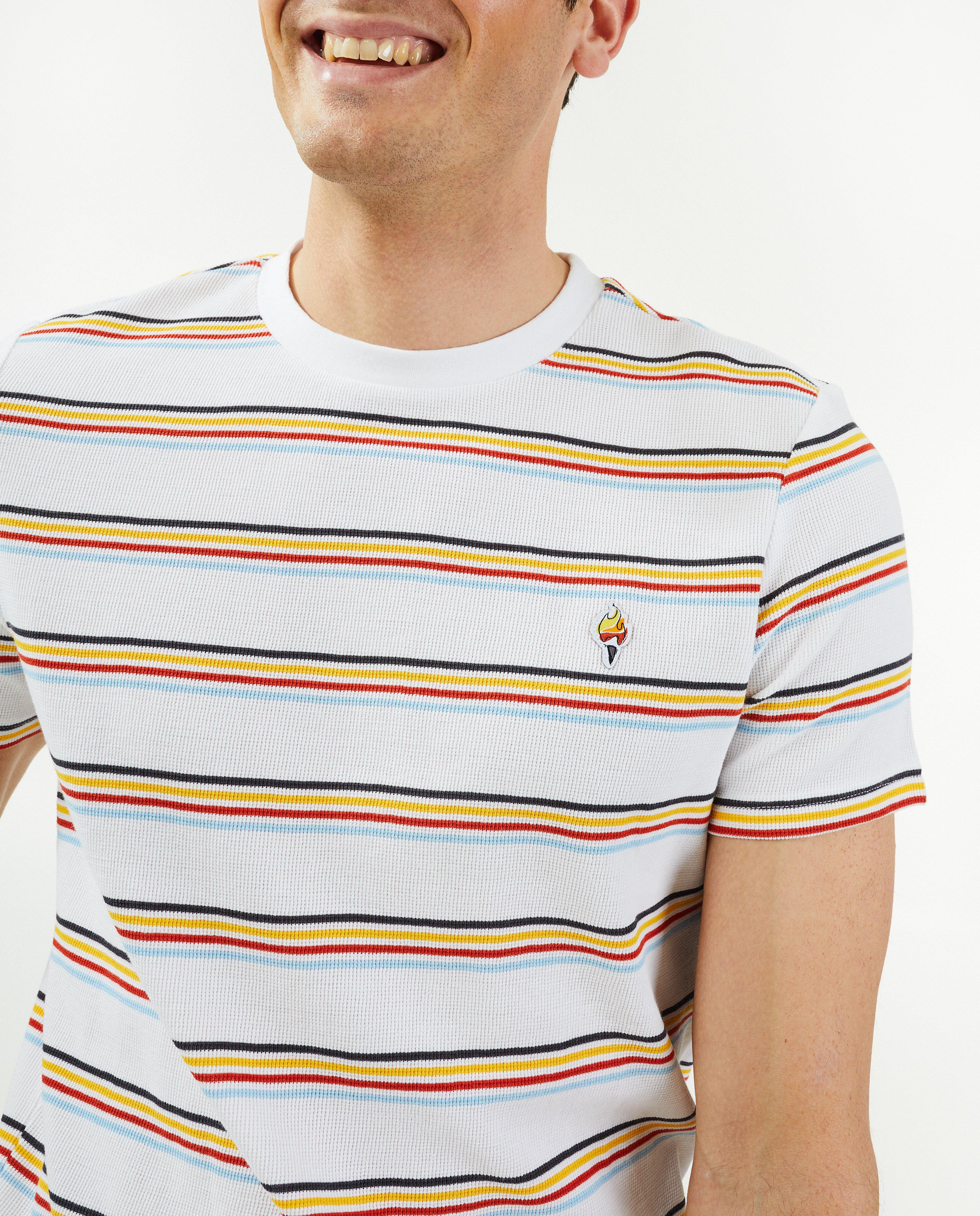T-shirts - T-shirt met wafelpatroon, heren