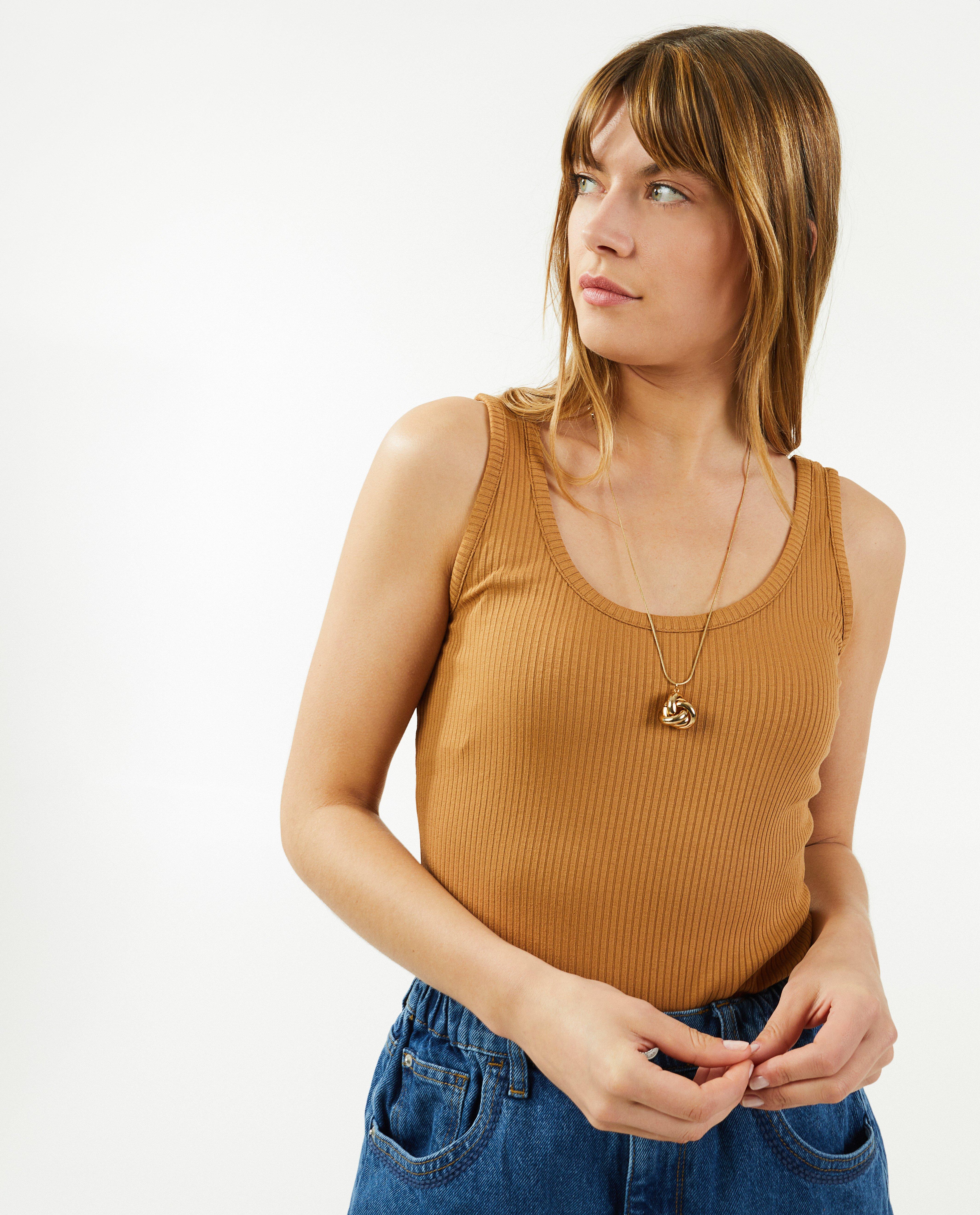 Bruine top met rib - Product Detail - bruin - afbeelding nummer 2