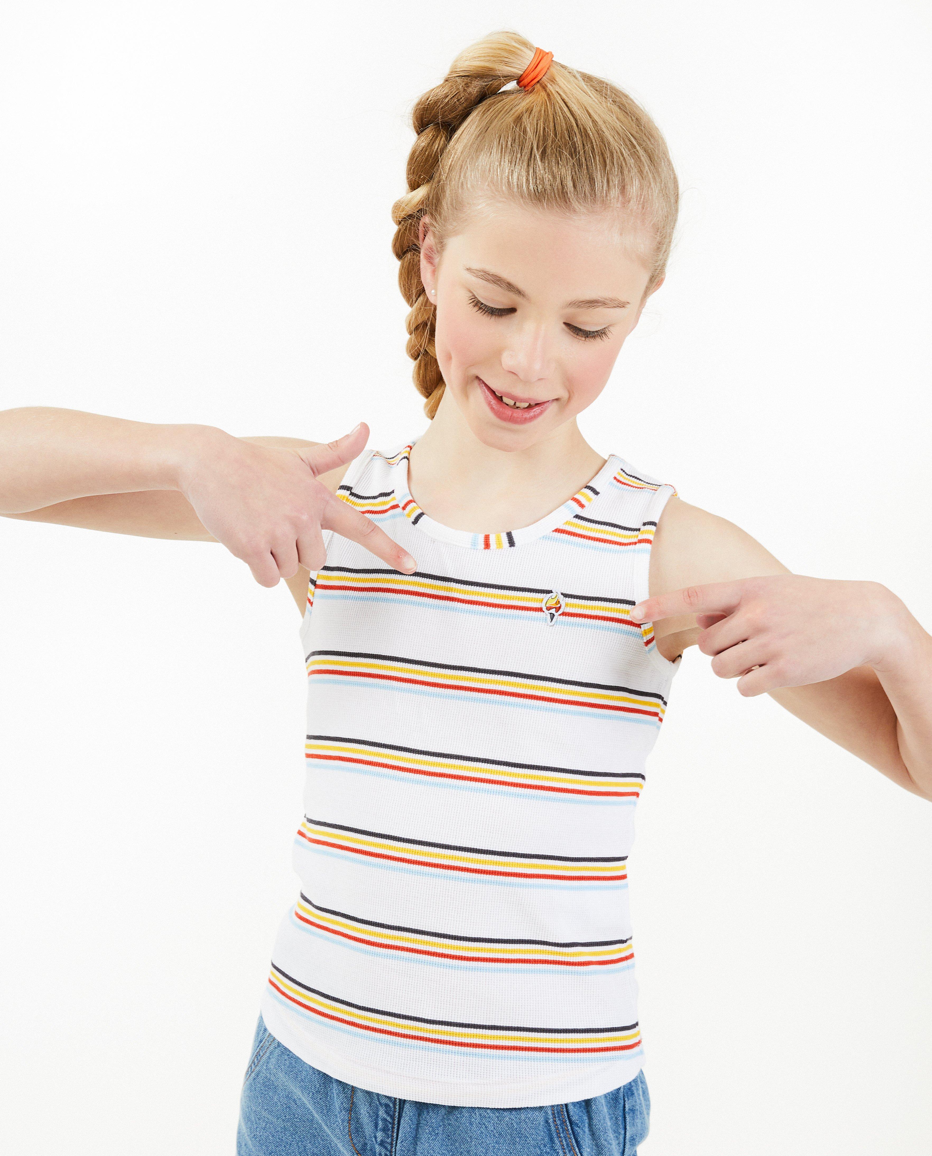 T-shirts - Top met wafelpatroon