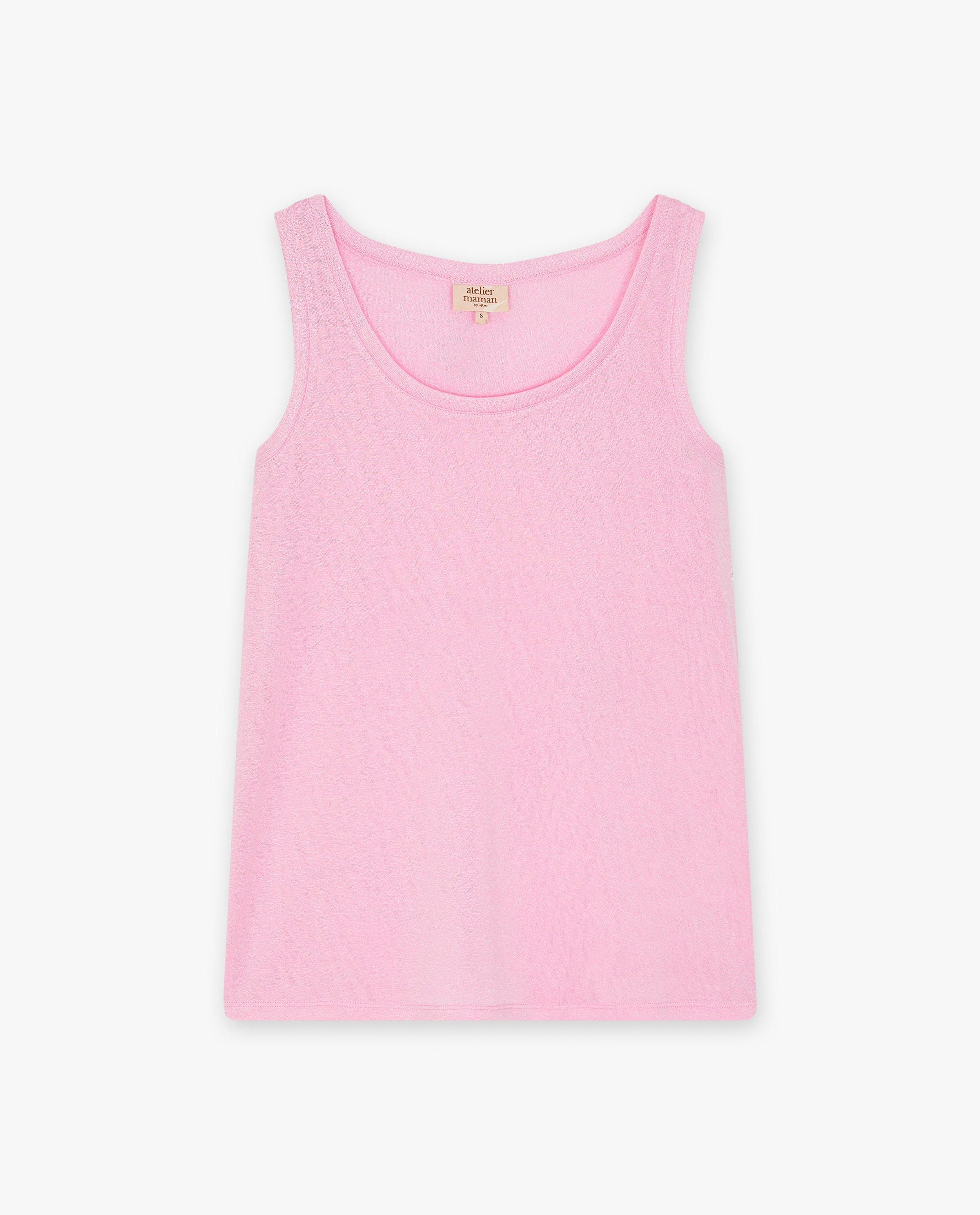 T-shirts - Top rose à fil métallisé, grossesse