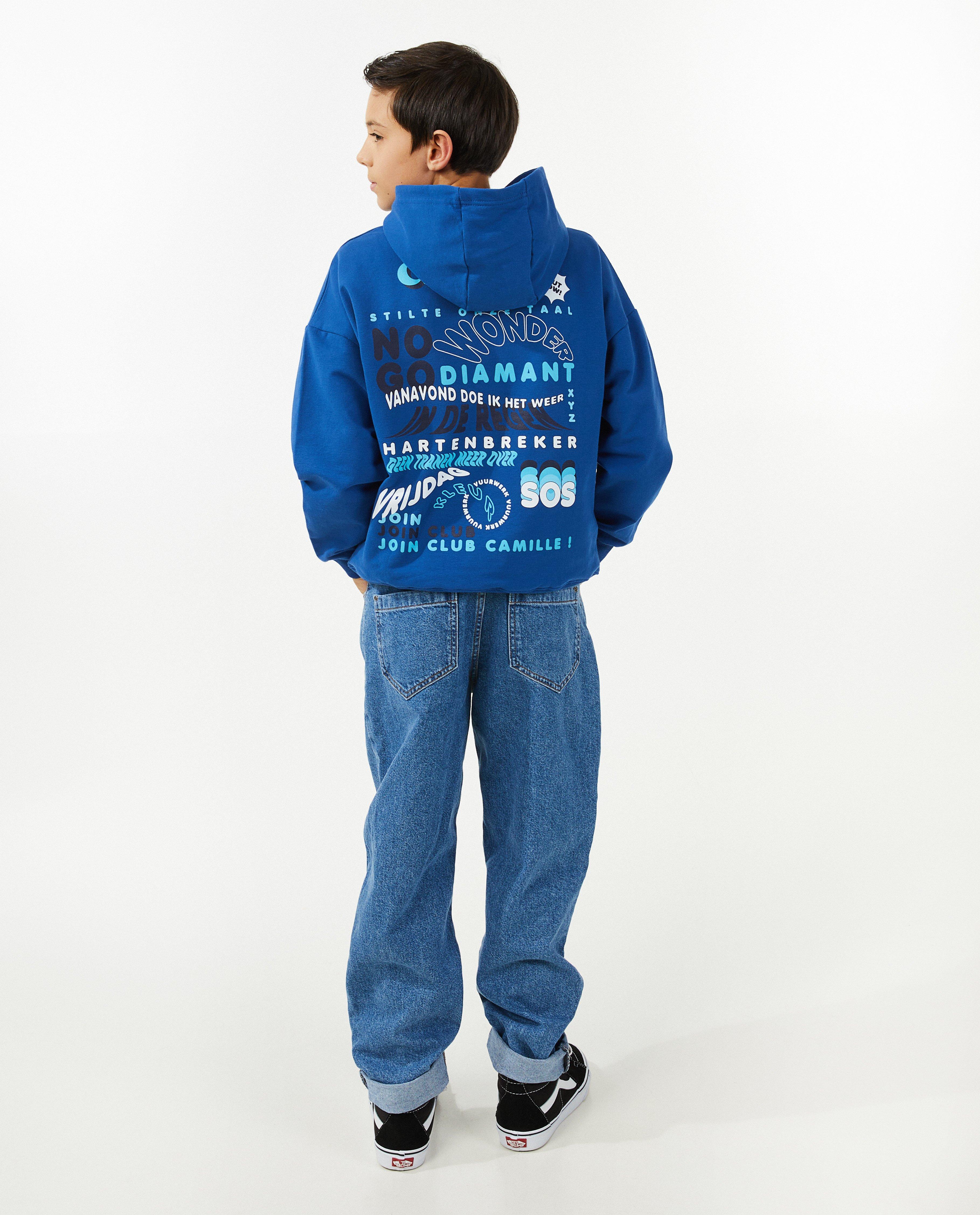 Sweaters - Blauwe sweater met patch