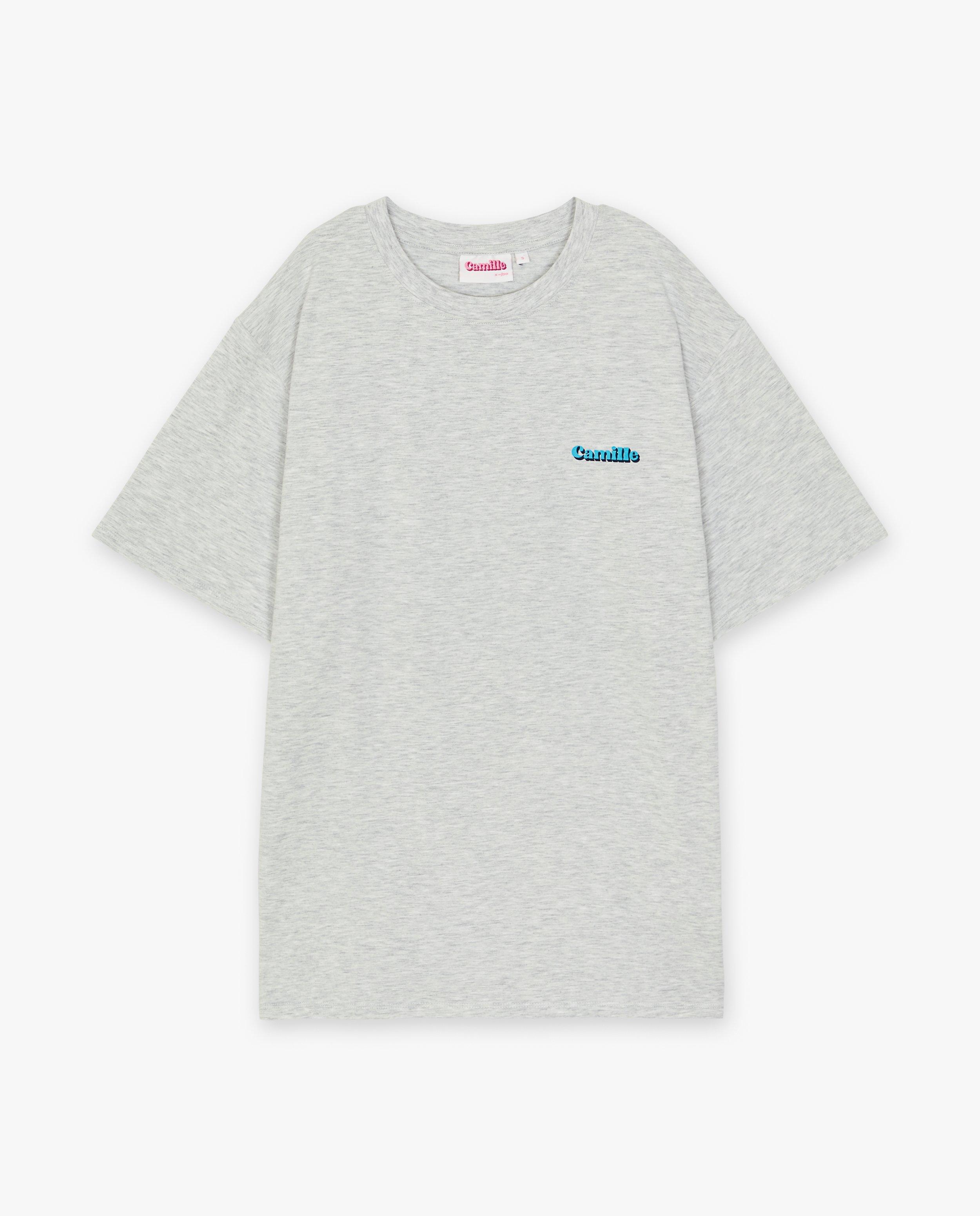 T-shirt gris à inscription, XXS-XL - null - CAMILLE