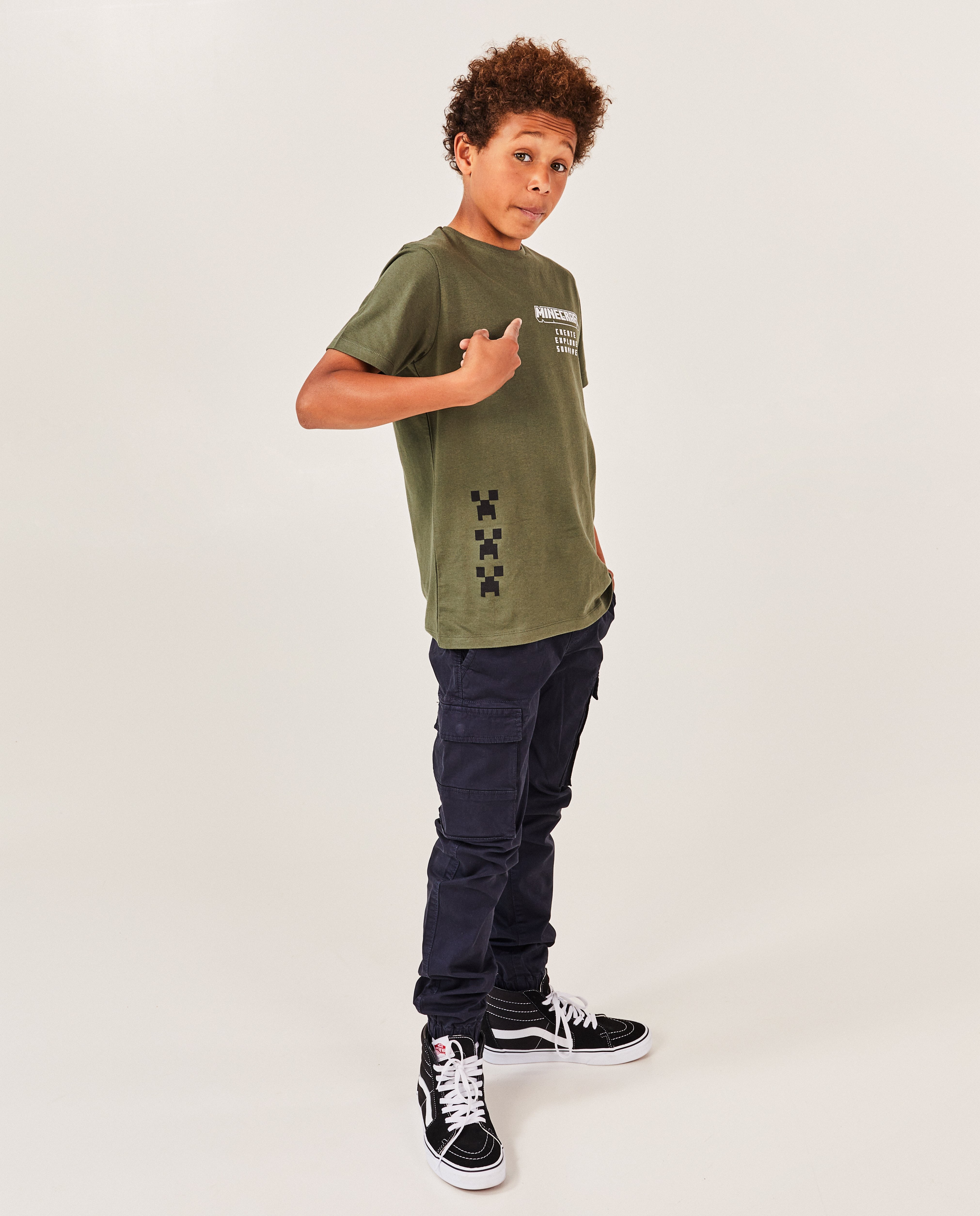 Donkergroen T-shirt Minecraft - null - Minecraft