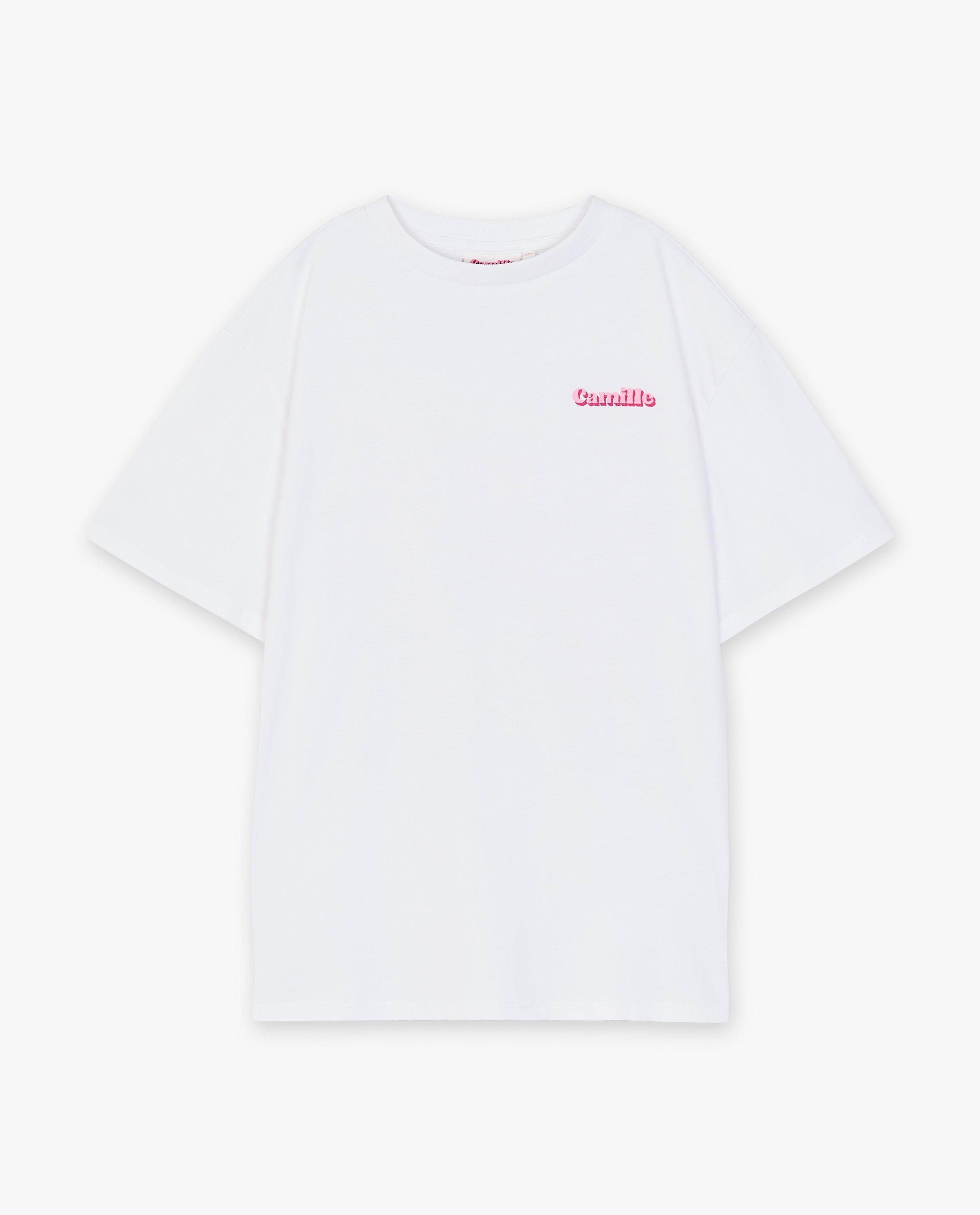 Wit T-shirt met opschrift, XXS-XL - null - CAMILLE