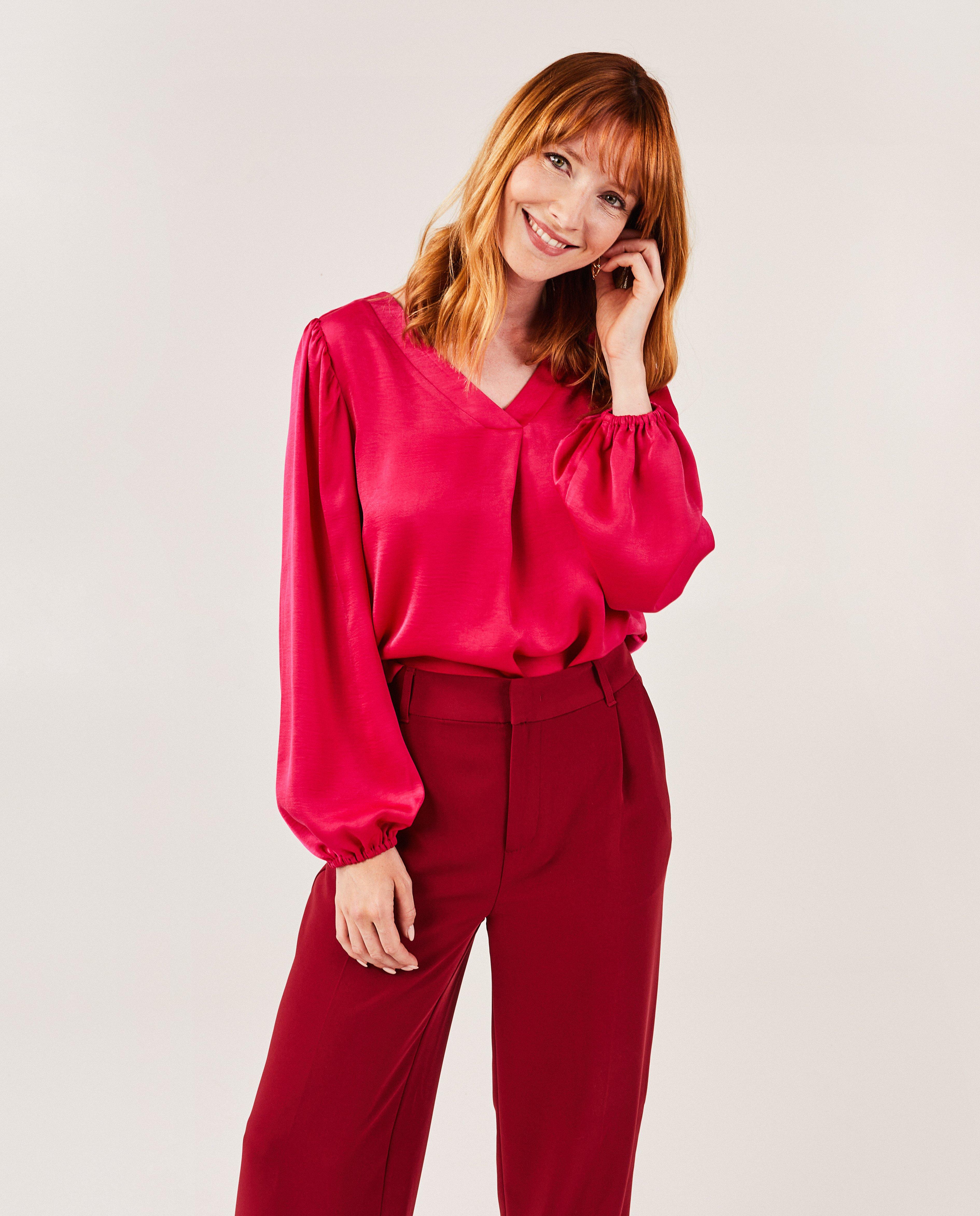 Hemden - Roze satijnen blouse
