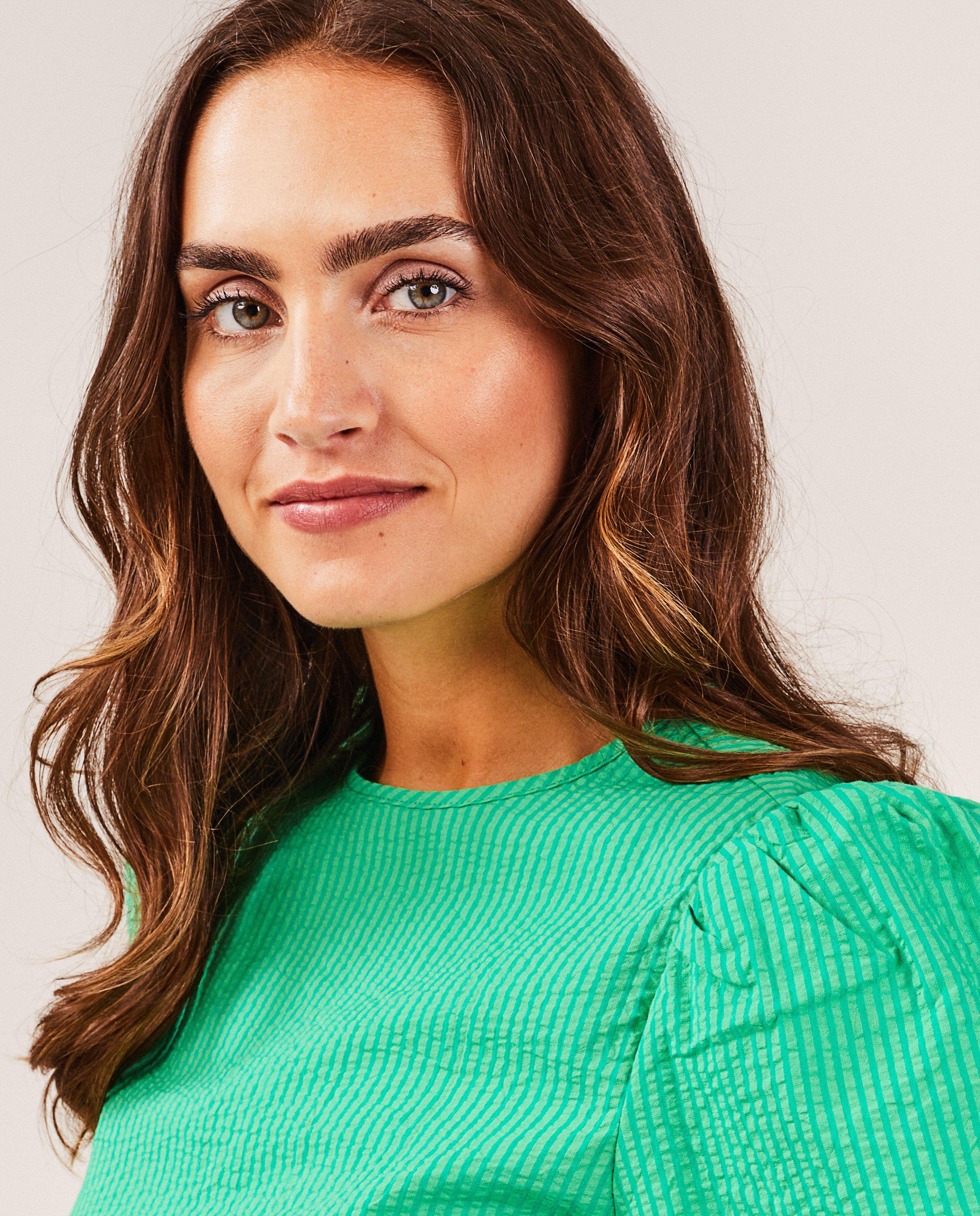 Blouse met structuur - Product Detail - felgroen - afbeelding nummer 4