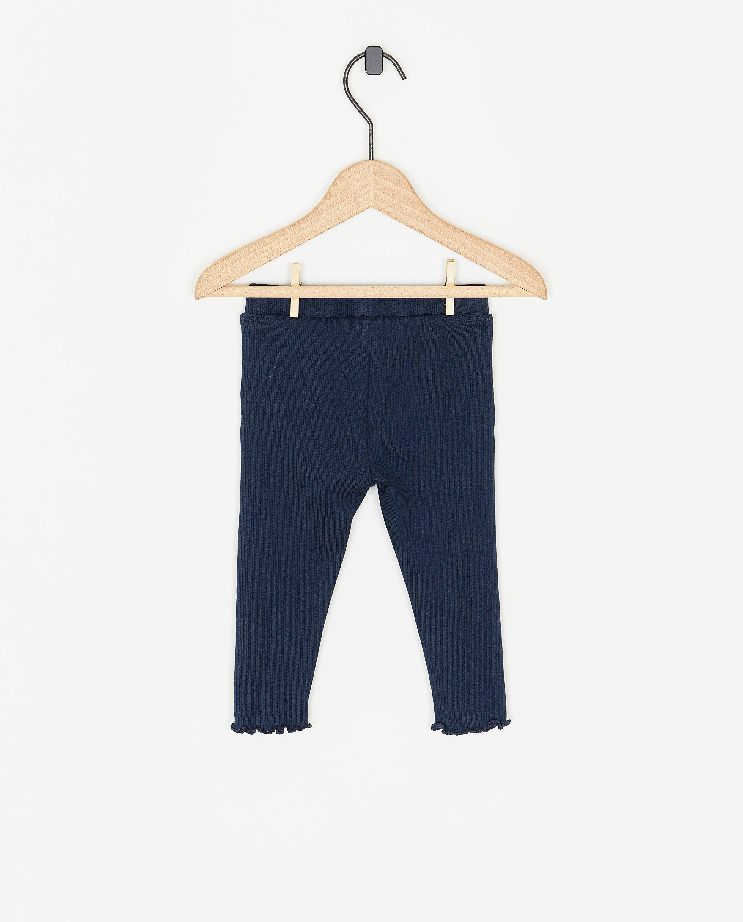 Leggings - Donkerblauwe legging met rib