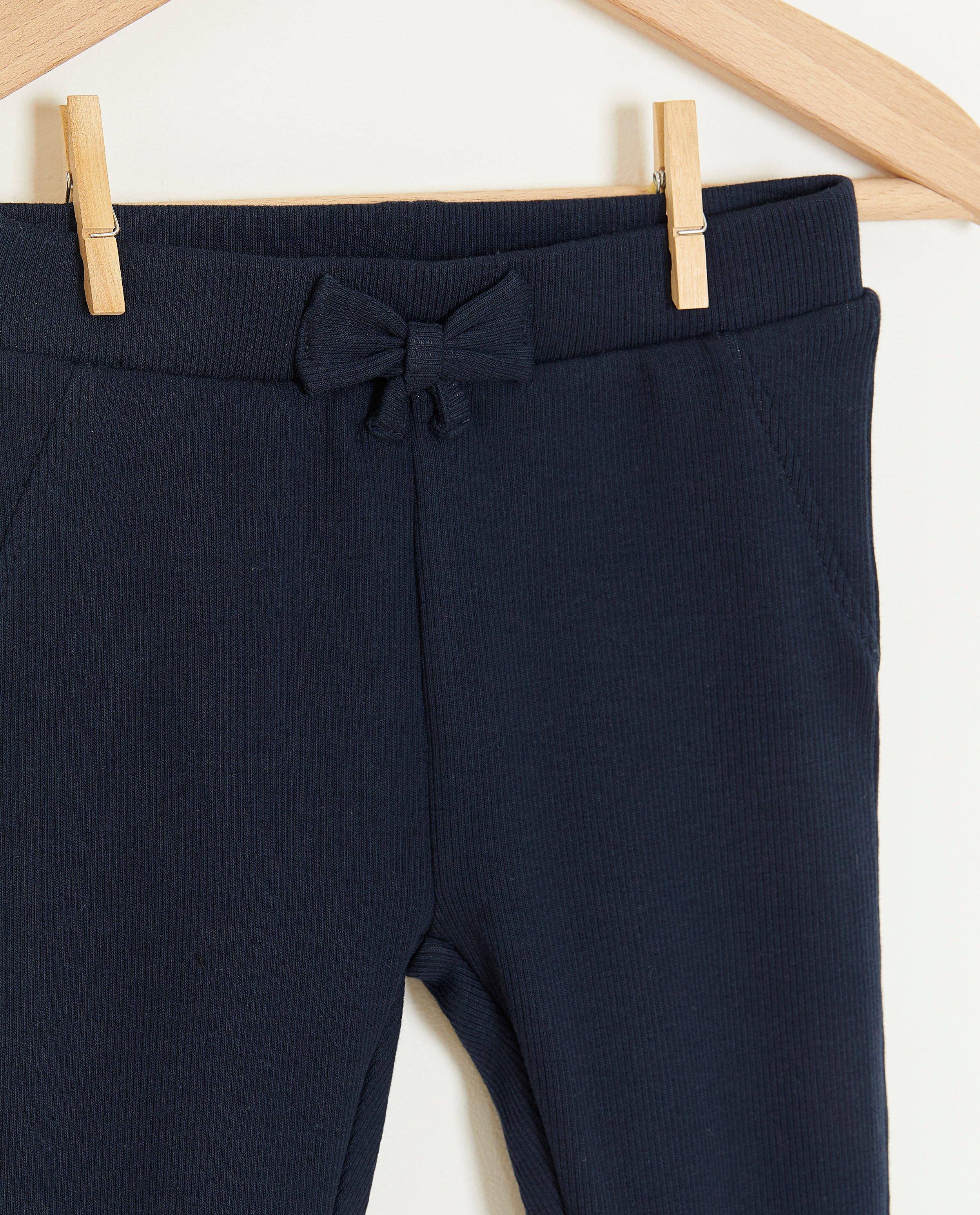 Leggings - Donkerblauwe legging met rib