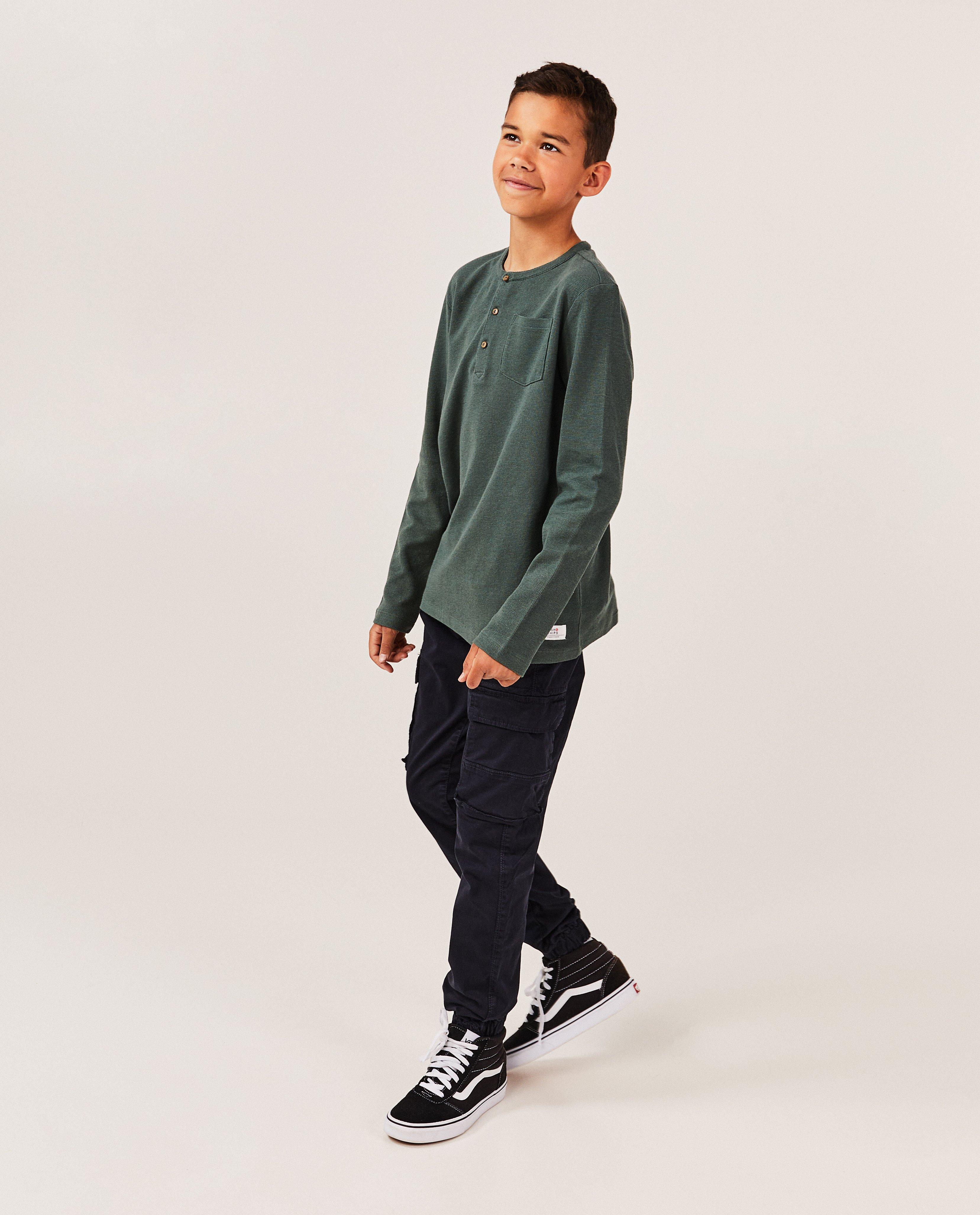 Longsleeve met wafelpatroon, 7-14 jaar - null - Fish & Chips