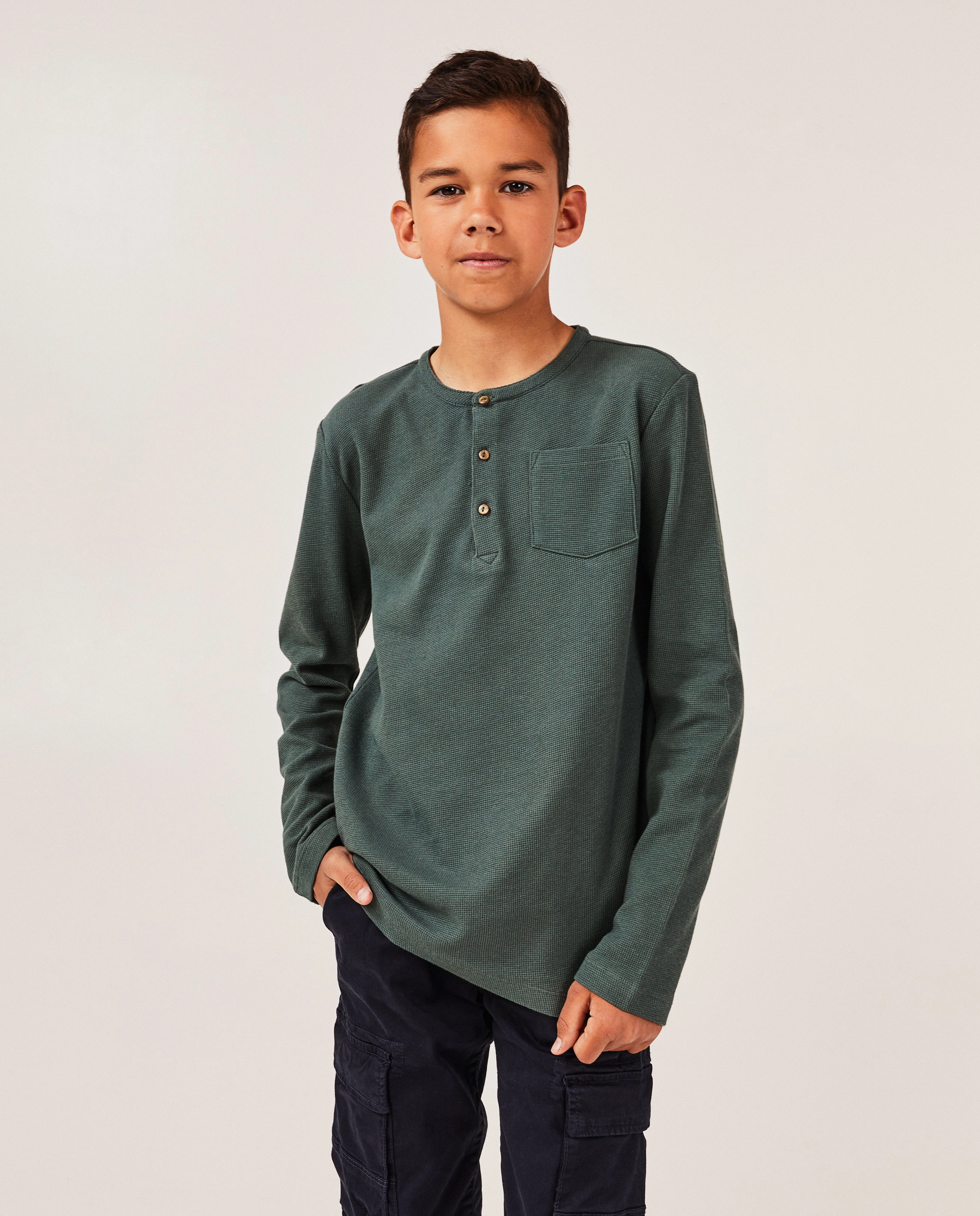 Longsleeve met wafelpatroon