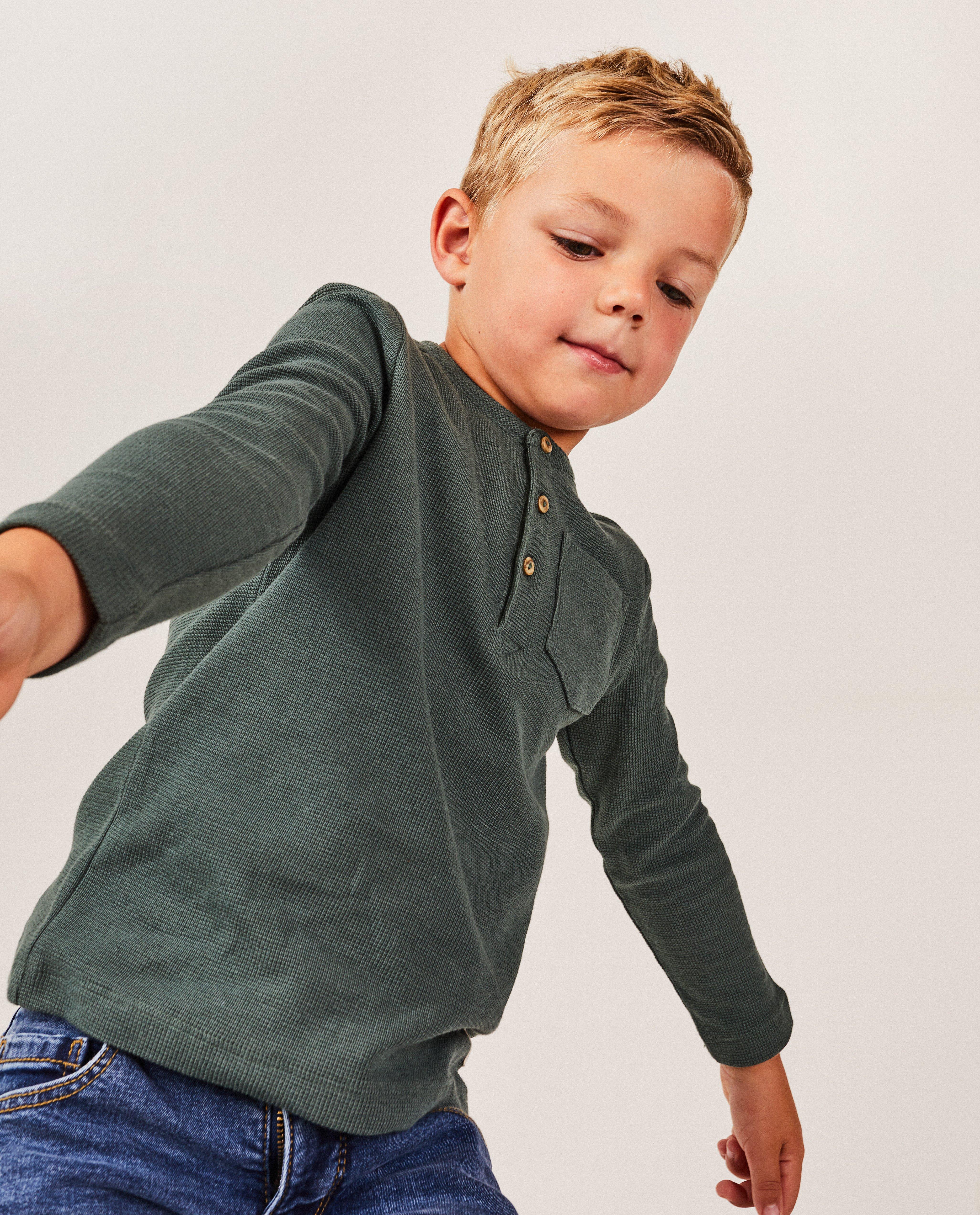 T-shirts - Longsleeve met wafelpatroon, 2-7 jaar