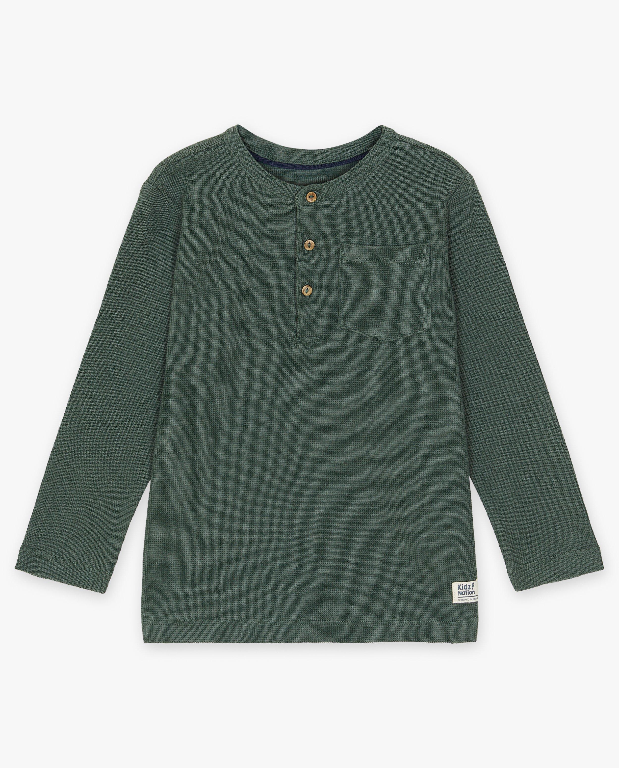 T-shirts - Longsleeve met wafelpatroon, 2-7 jaar