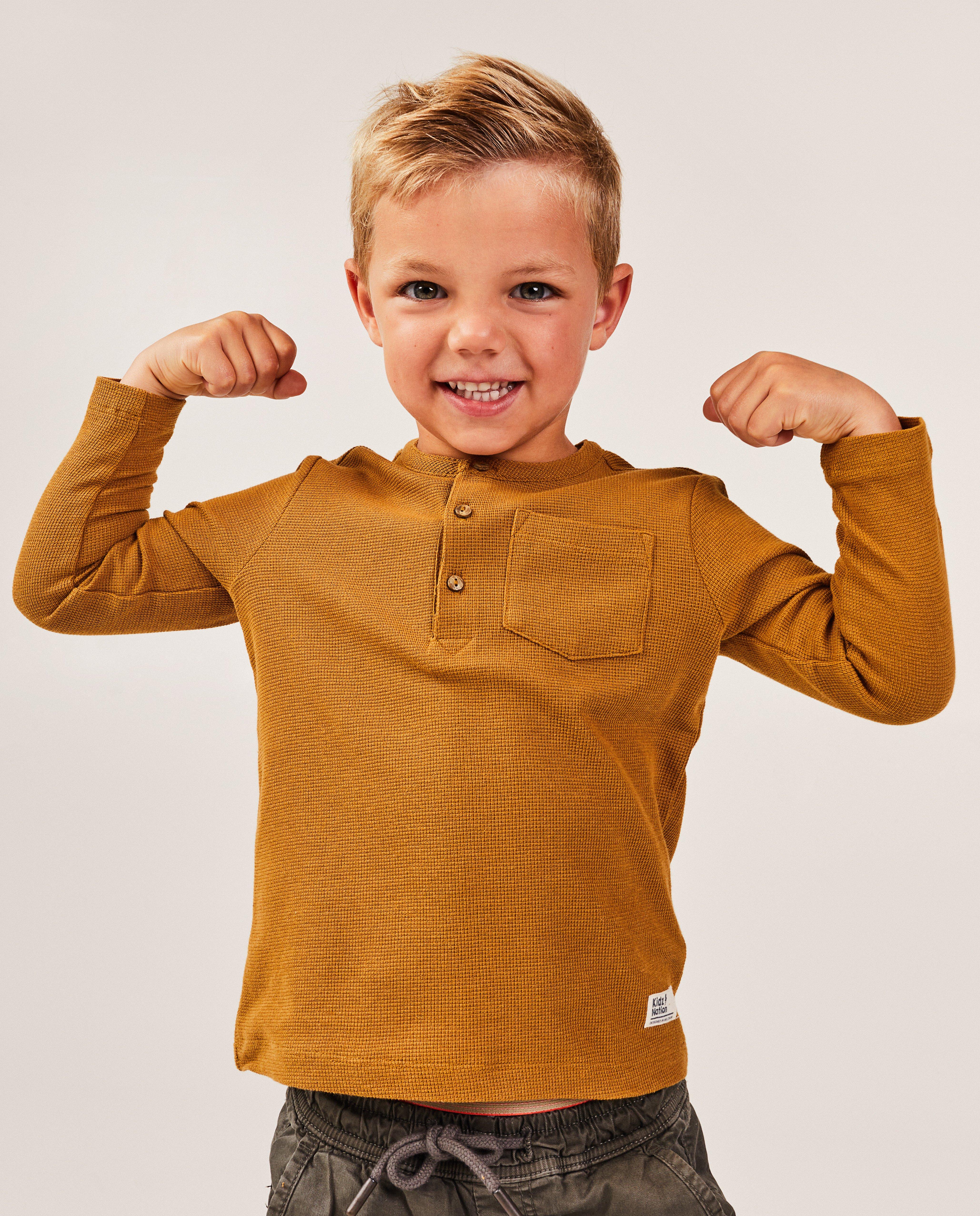 T-shirts - Longsleeve met wafelpatroon, 2-7 jaar
