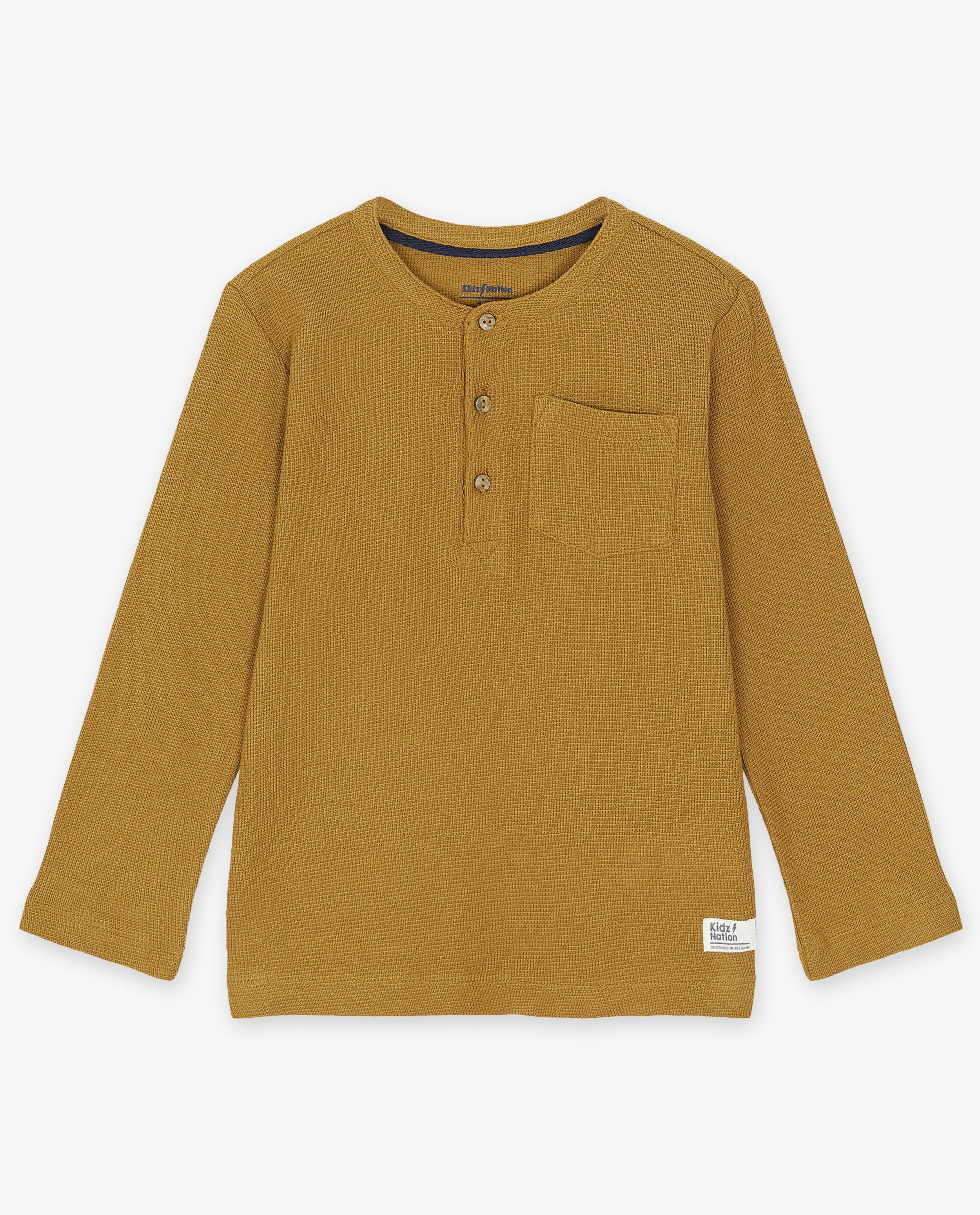T-shirts - Longsleeve met wafelpatroon, 2-7 jaar
