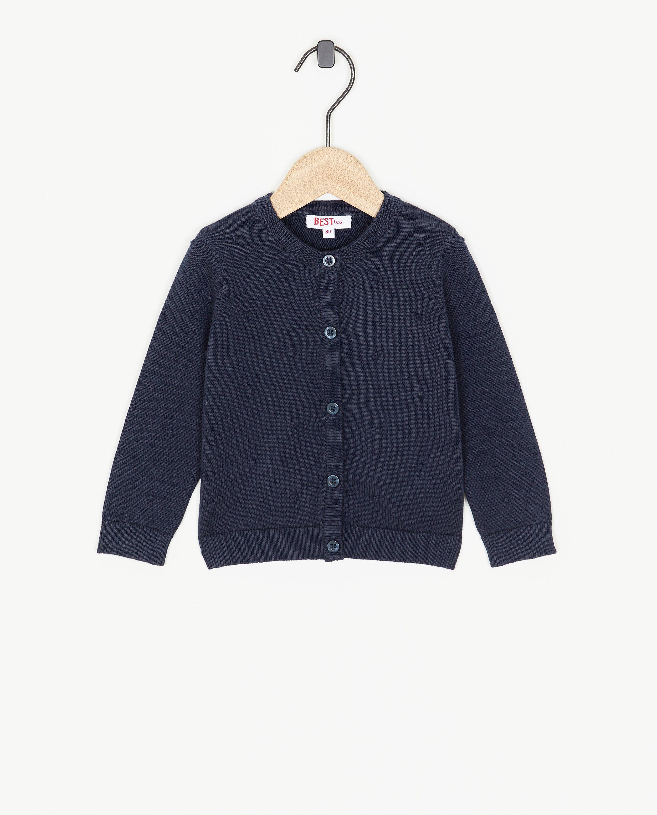Cardigan bleu foncé à relief - null - Besties