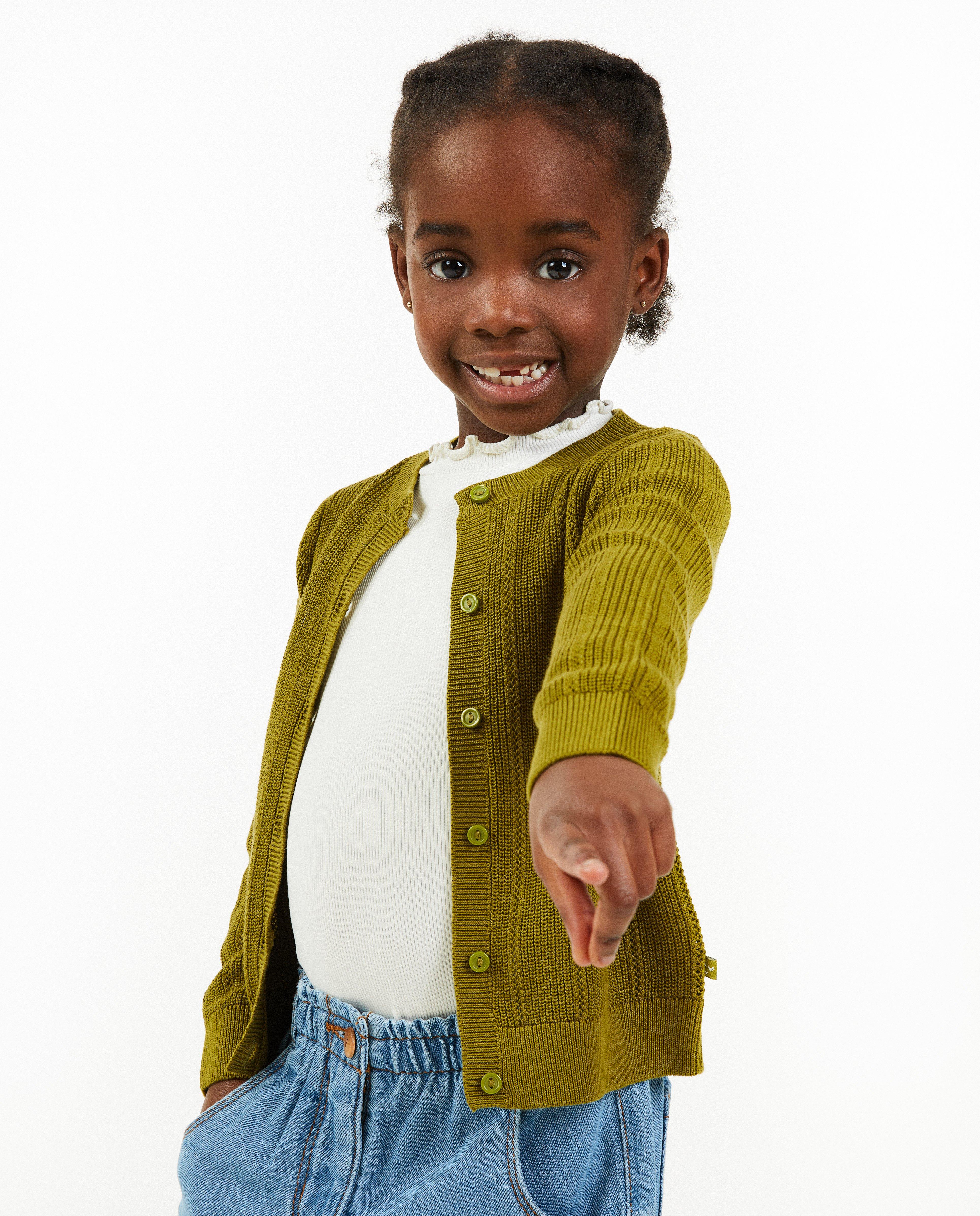 Cardigan - Groene cardigan met ajour